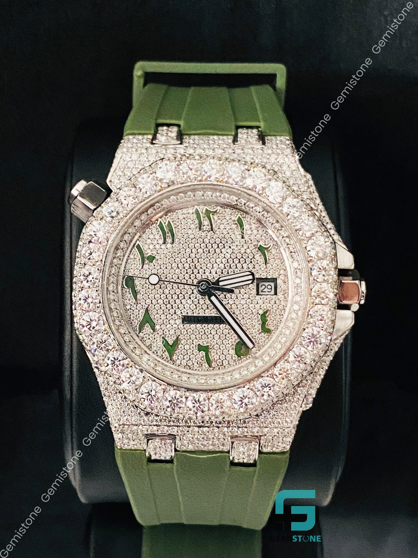 Rapper Studded Moissanite Watch