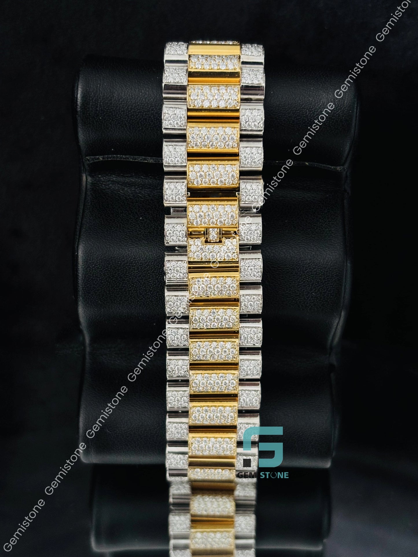 Rolex Moissanite Yellow Gold Plated Big Bezel Watch