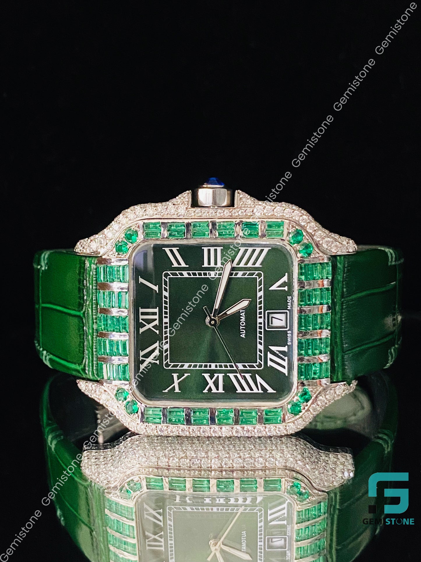 Roman Number Hip Hop Moissanite Watchs
