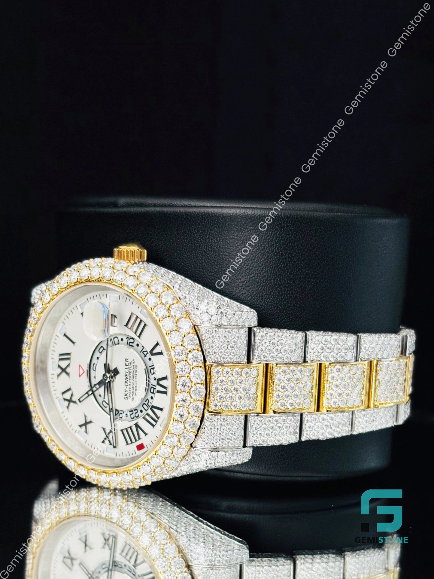 Roman Number Moissanite Fully Ice out Watch