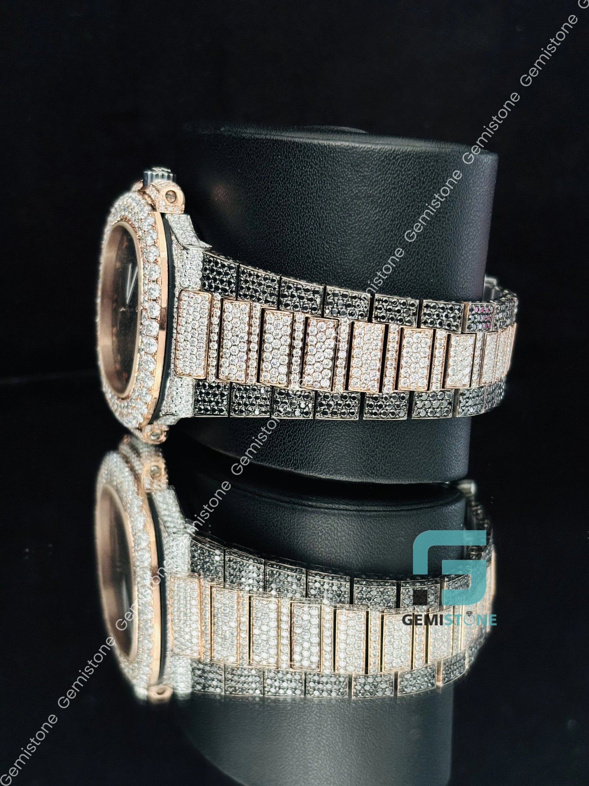 Rose Gold Plated Moissanite Iced Out Watch