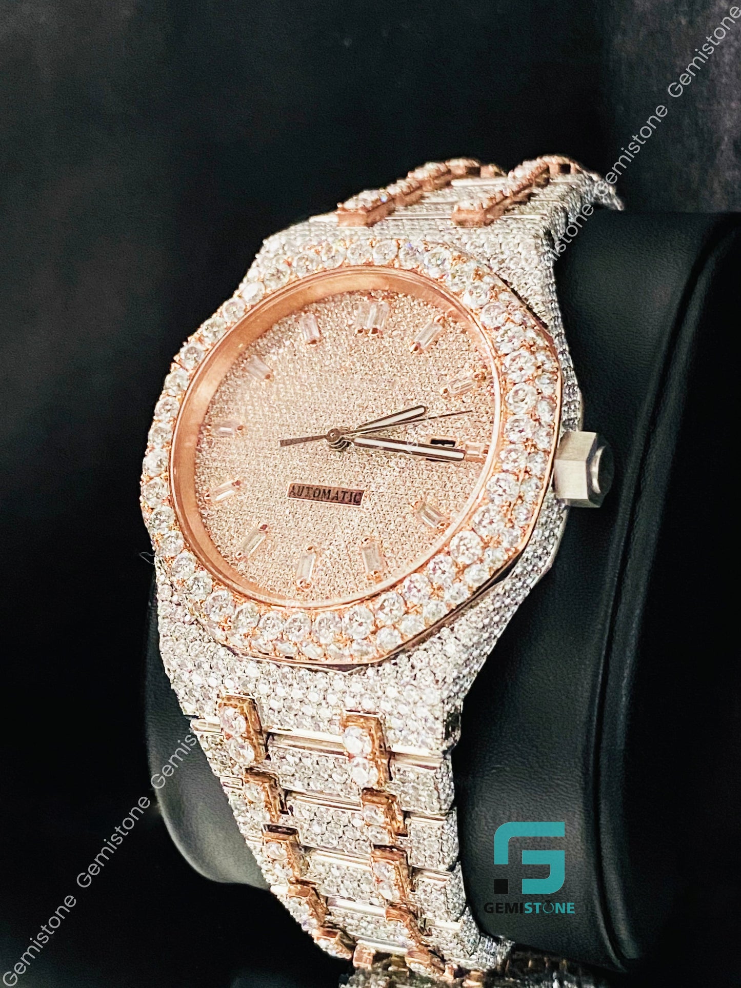 Rose Gold Plated Moissanite Watch