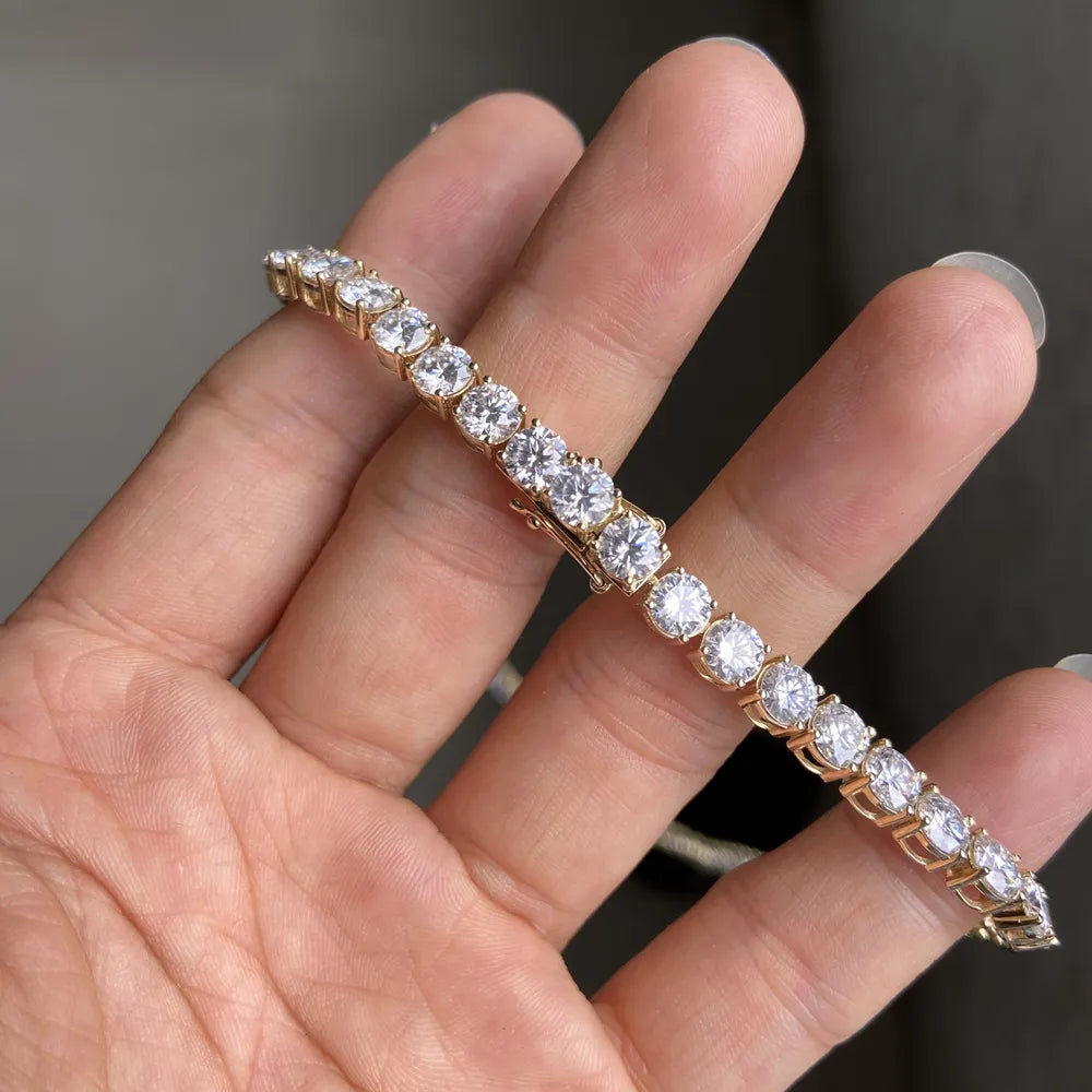 VVS Moissanite Diamond 4mm Tennis Chain For Men's & Women's