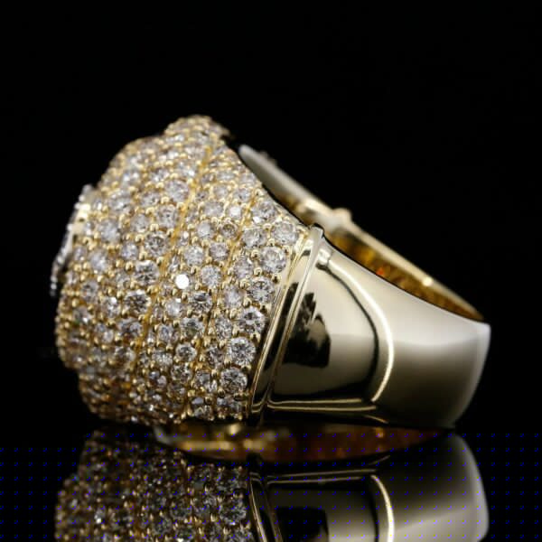 925 Silver Multi Halo Round Moissanite Bust Down Pinky Ring