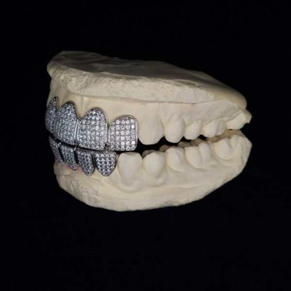 Custom 4 On 4 VVS Moissanite Bust Down Diamond Grillz