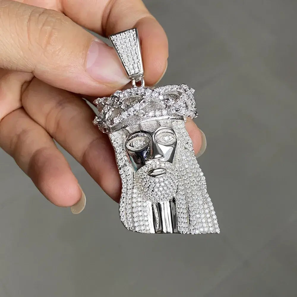 VVS Moissanite Jesus 3D Face Iced Out Hip Hop Pendant