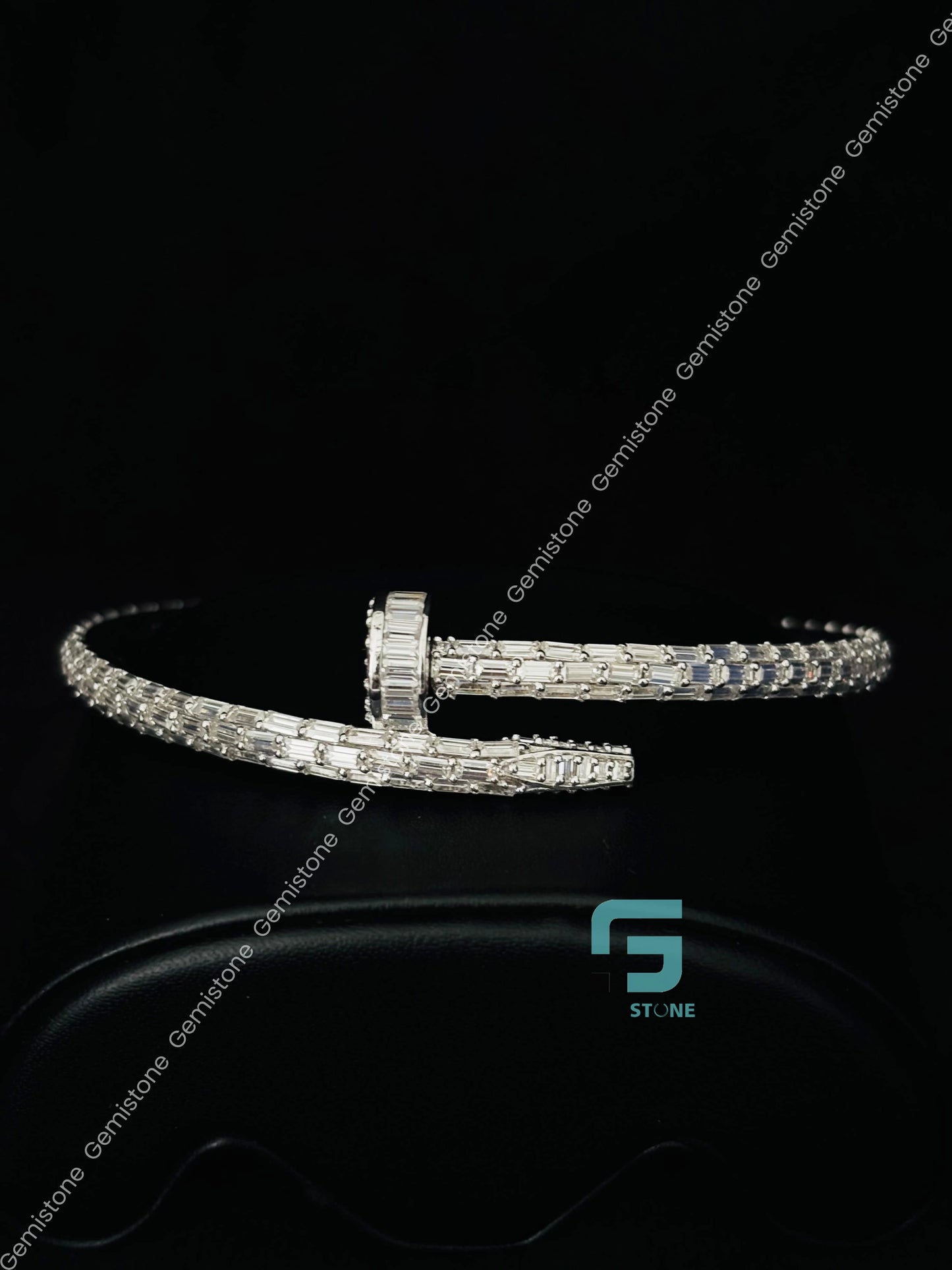 Silver Moissanite Catier Bracelet