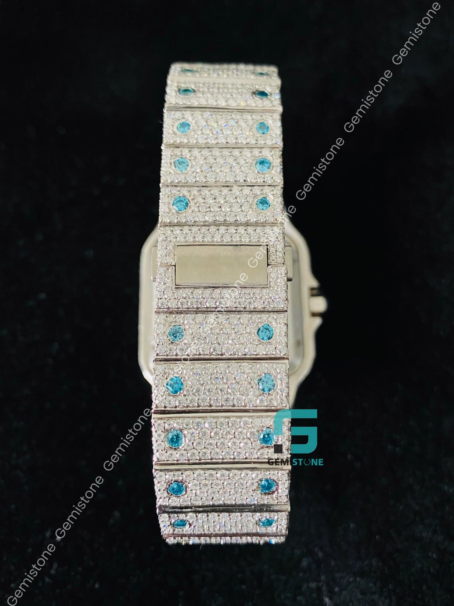 Skeleton Dial Custom Hand Made VVS Moissanite Diamond Watch Passes Diamond Tester