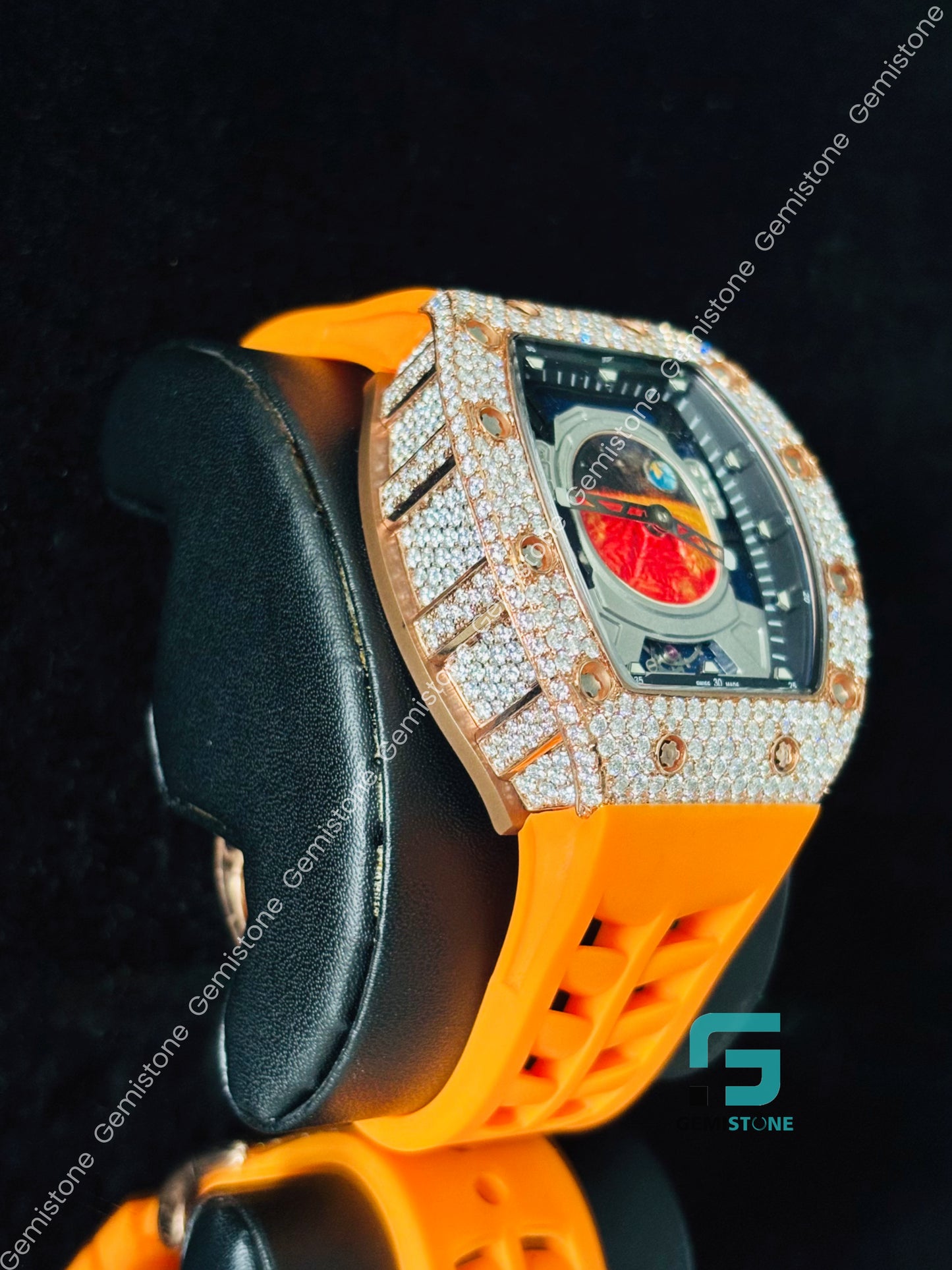 Skeleton Hip Hop Moissanite Watch