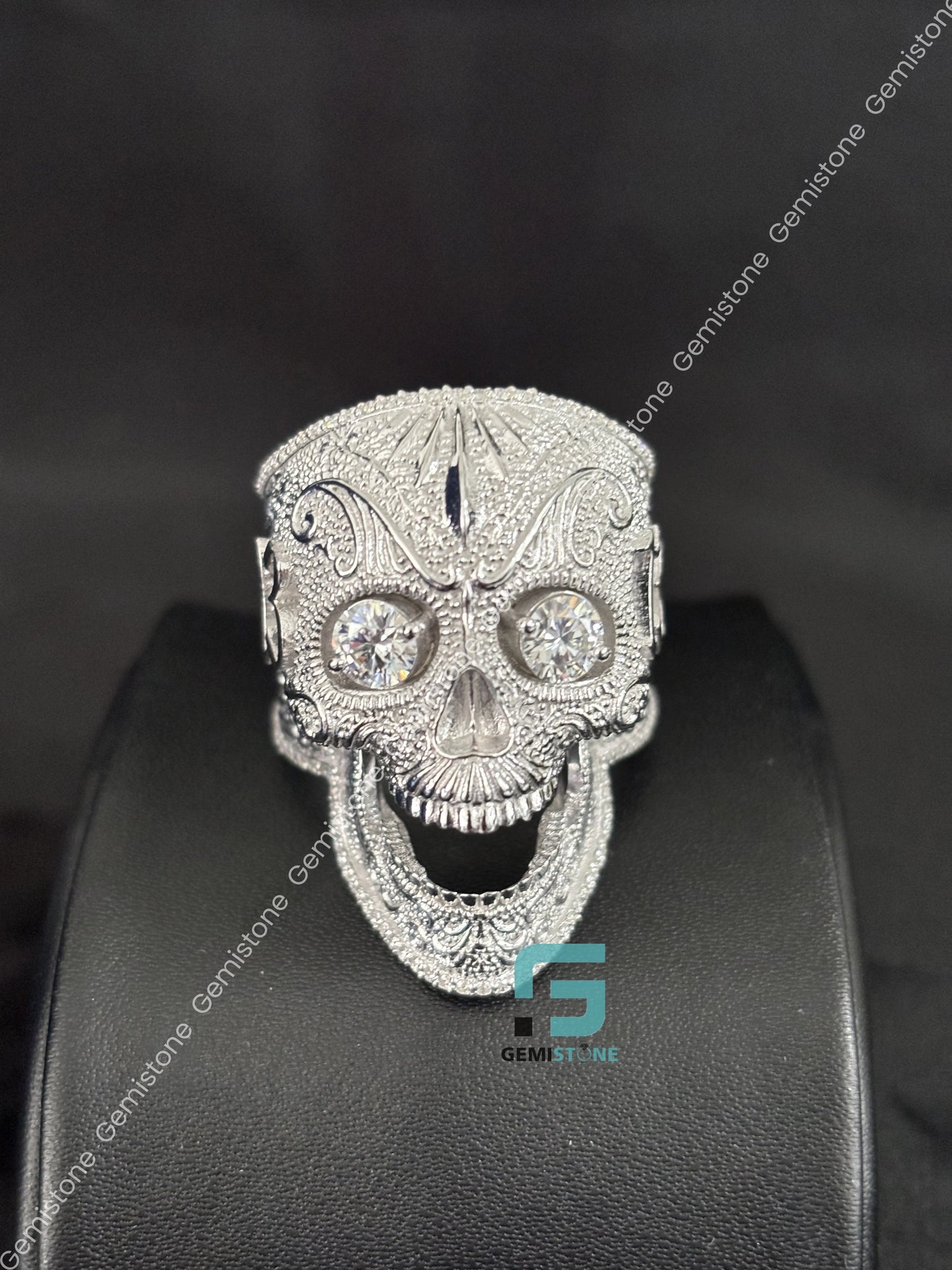 Skeleton Iced out Moissanite ring