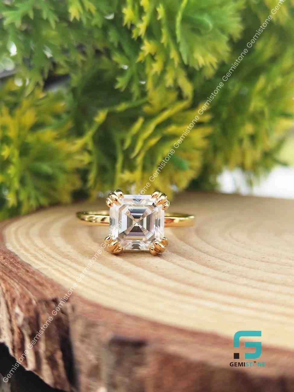 Solitaire Asscher Cut Solitaire Engagement Ring