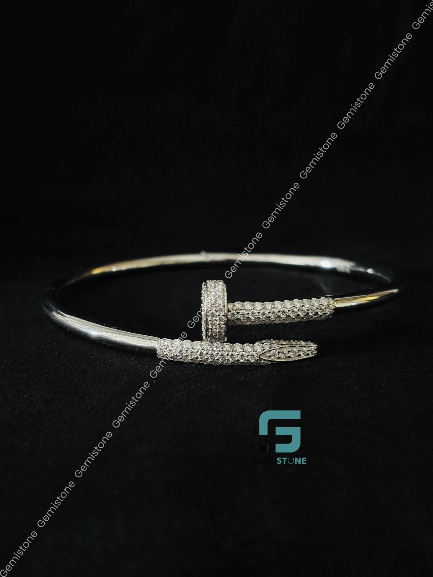 Stainless Steel Moissanite Cuff Bracelet