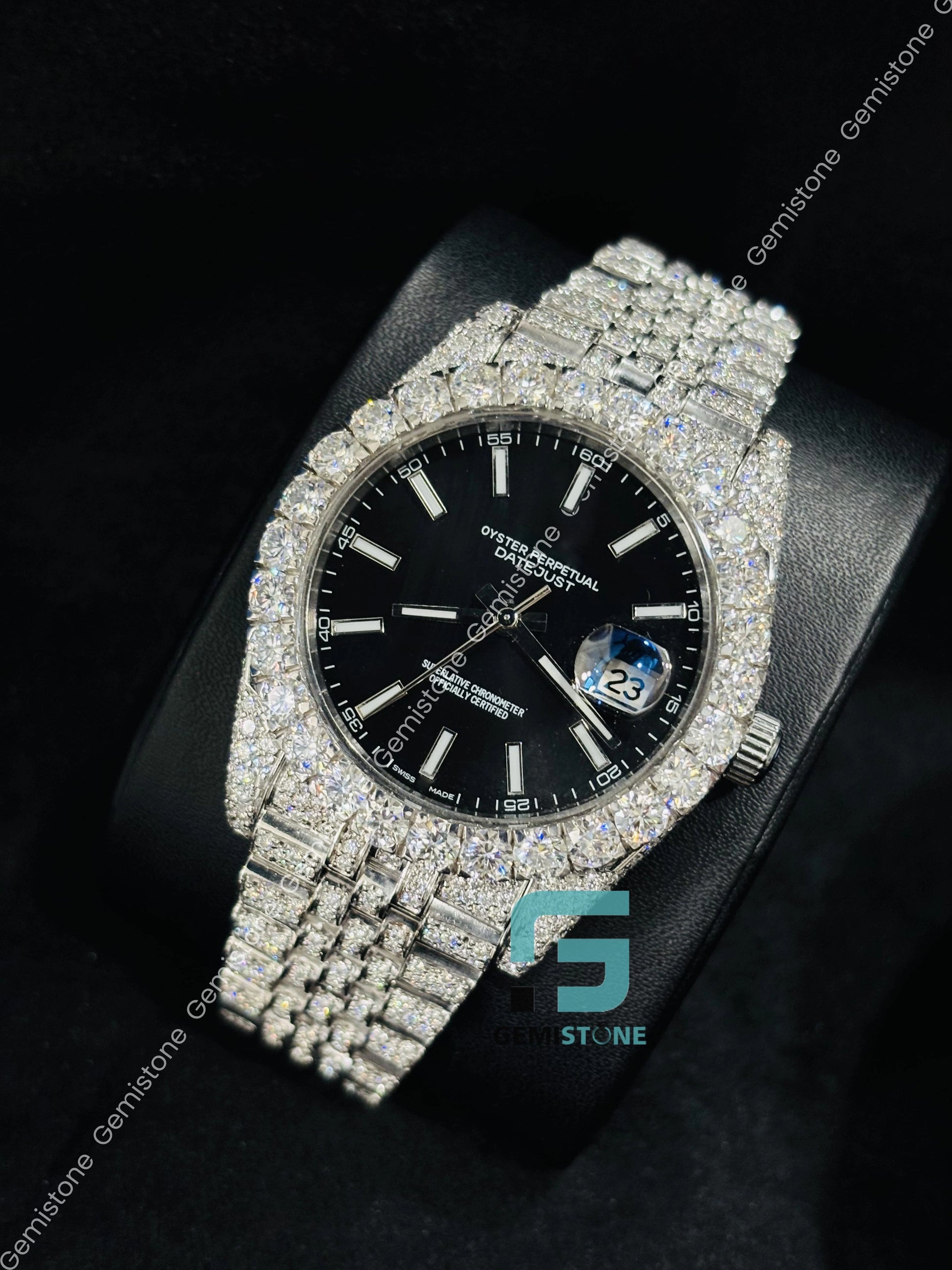 Stainless Steel Moissanite Iced Out Hip Hop Watch For Him