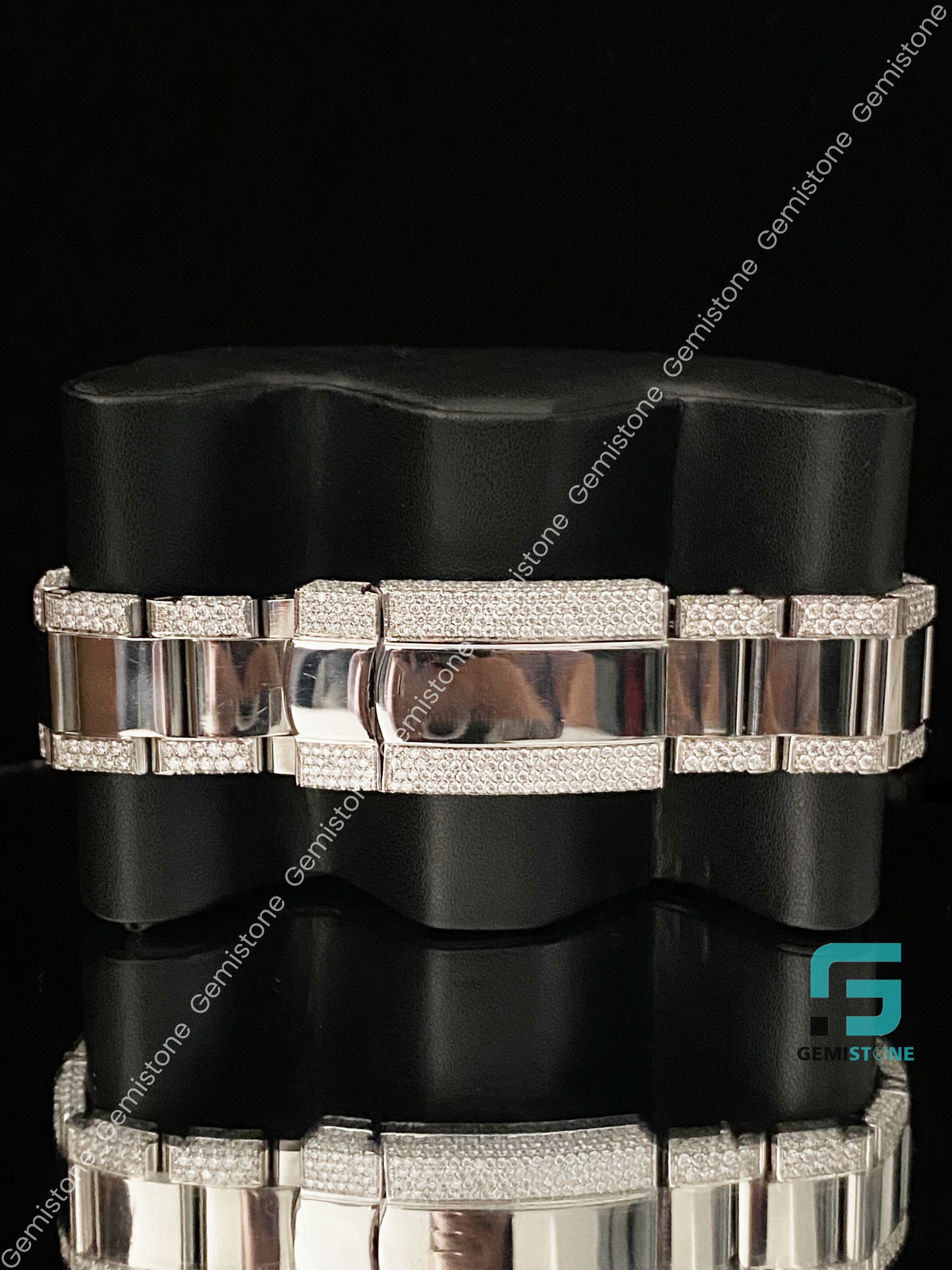 Stainless steel Moissanite Diamond Watch for Men_s