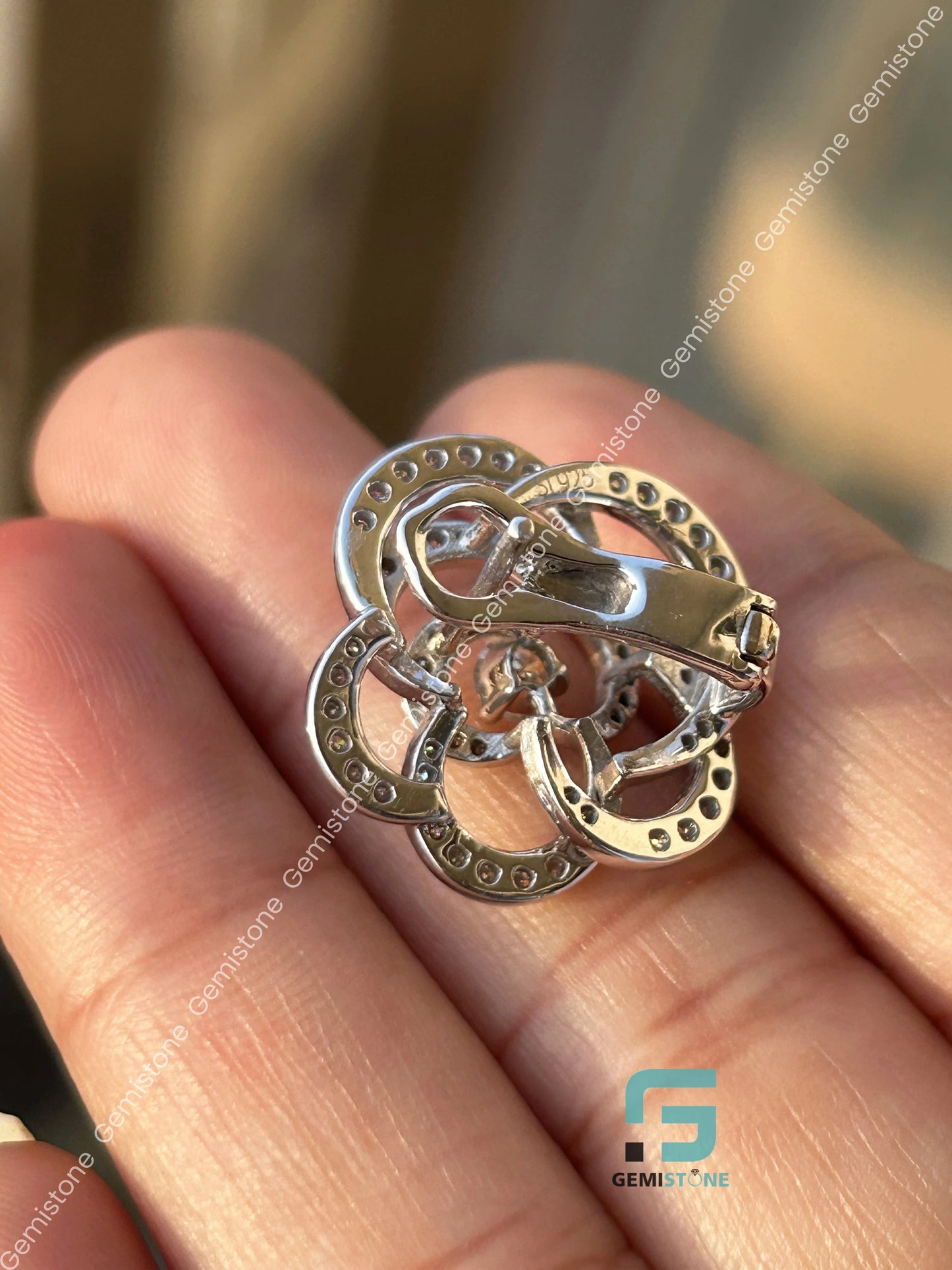 Sterling Silver Moissanite iced Out Earrings