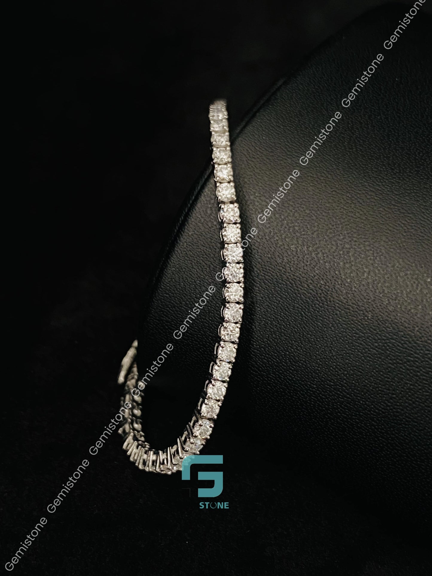 Sterling Silver VVS Round Cut Moissanite Bracelet