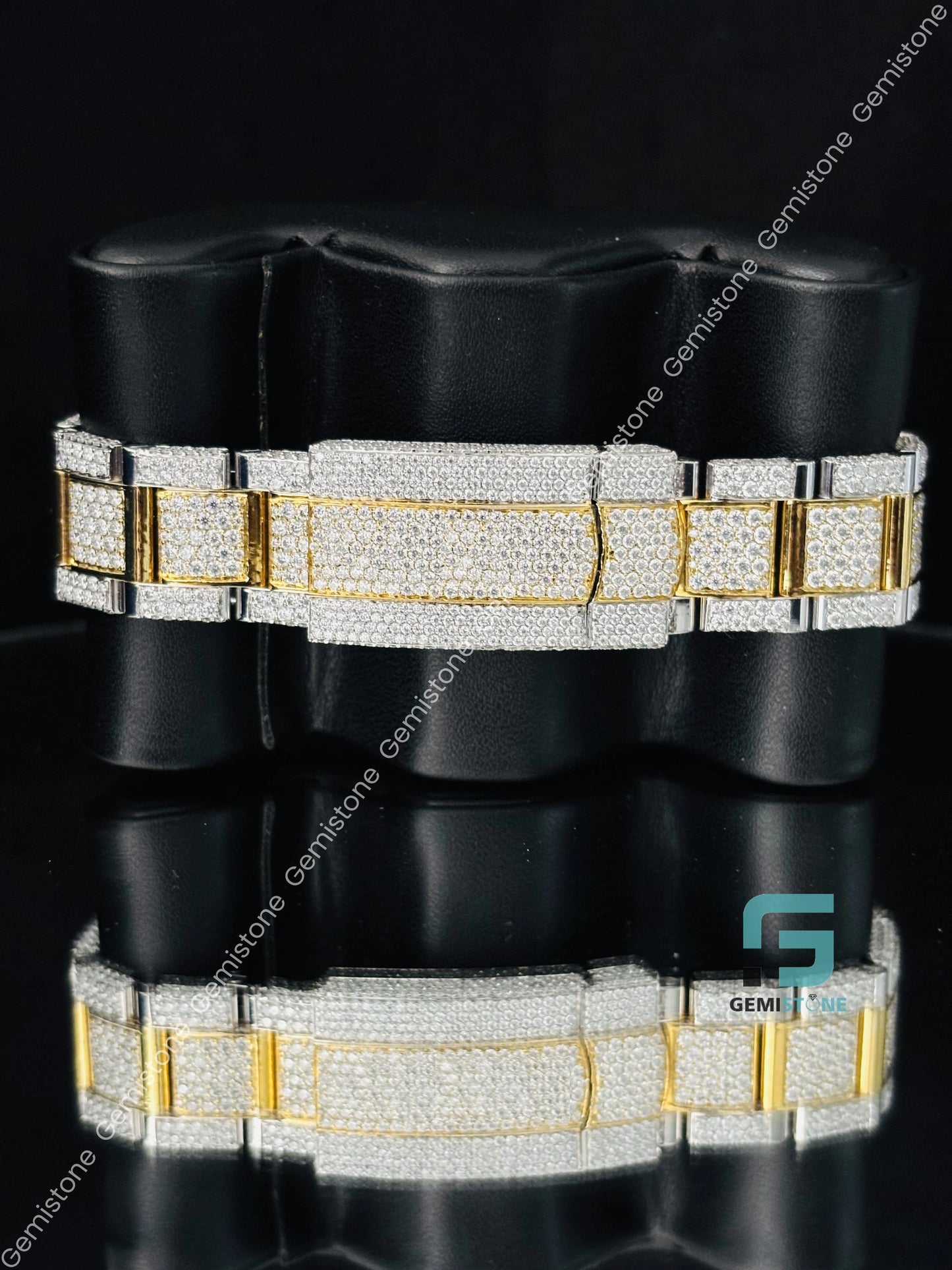 Studded Hip Hop Bust Down Moissanite Watch
