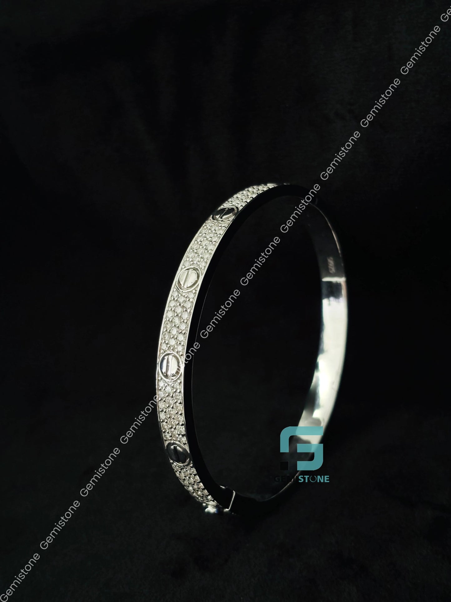 Studded Moissanite Bangle Bracelet