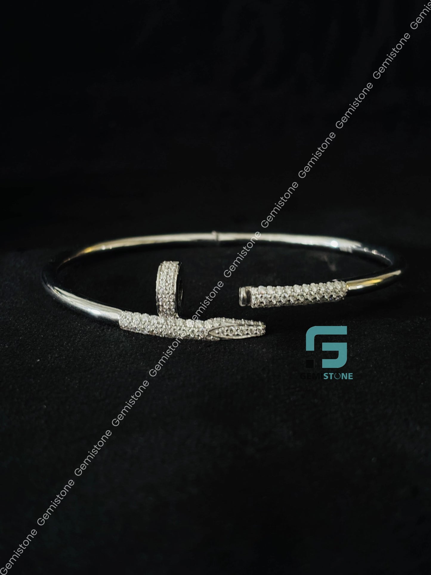 Studded Moissanite Cuff Bracelet