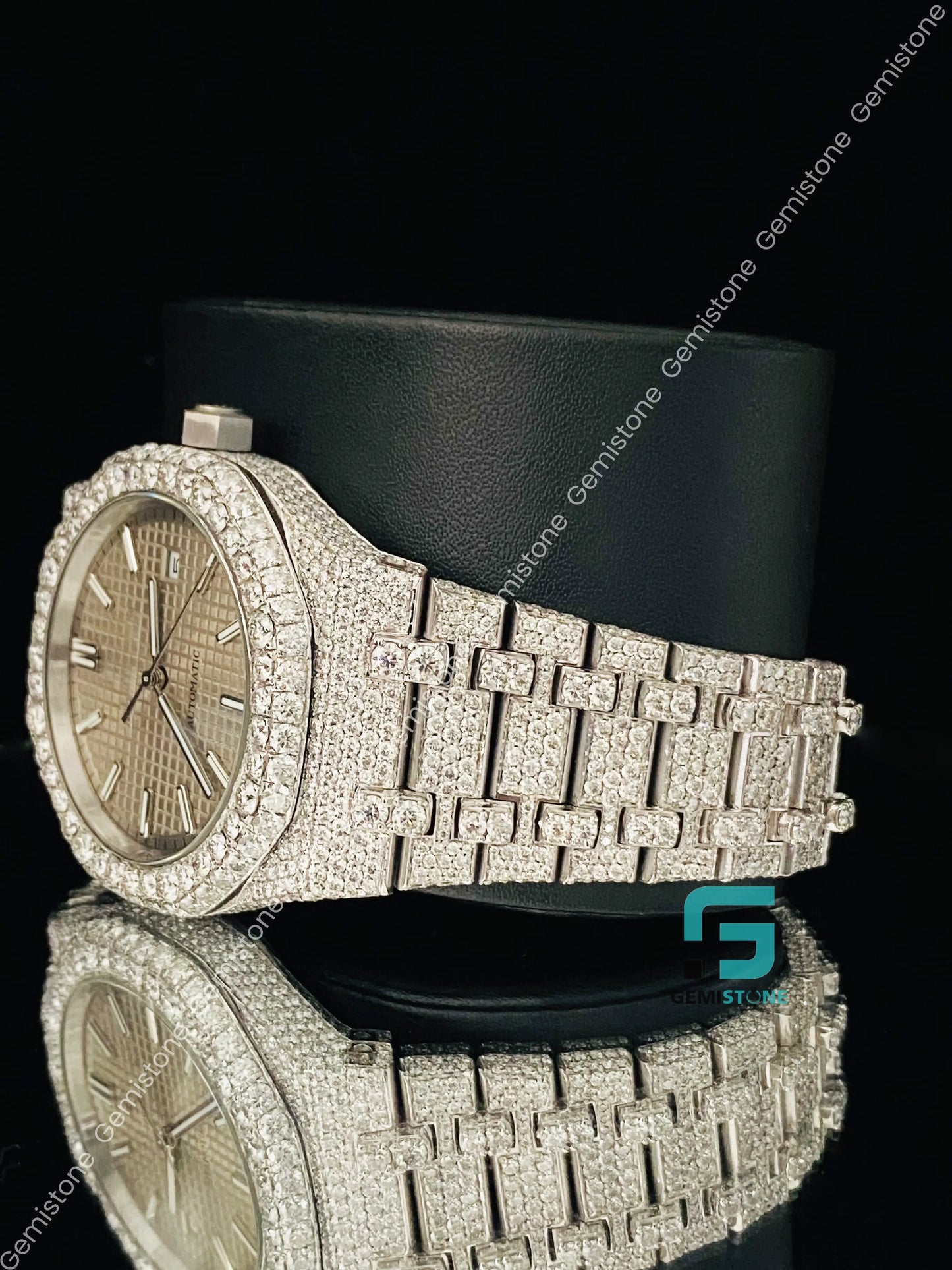 Stunnig Fully Studded Moissanite Watch