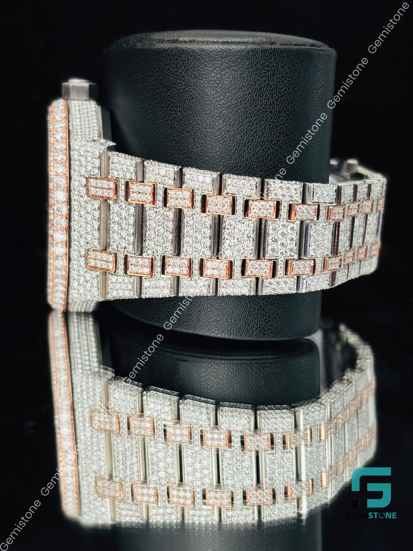 Tapisserie Pattern Moissanite Hip Hop Watch