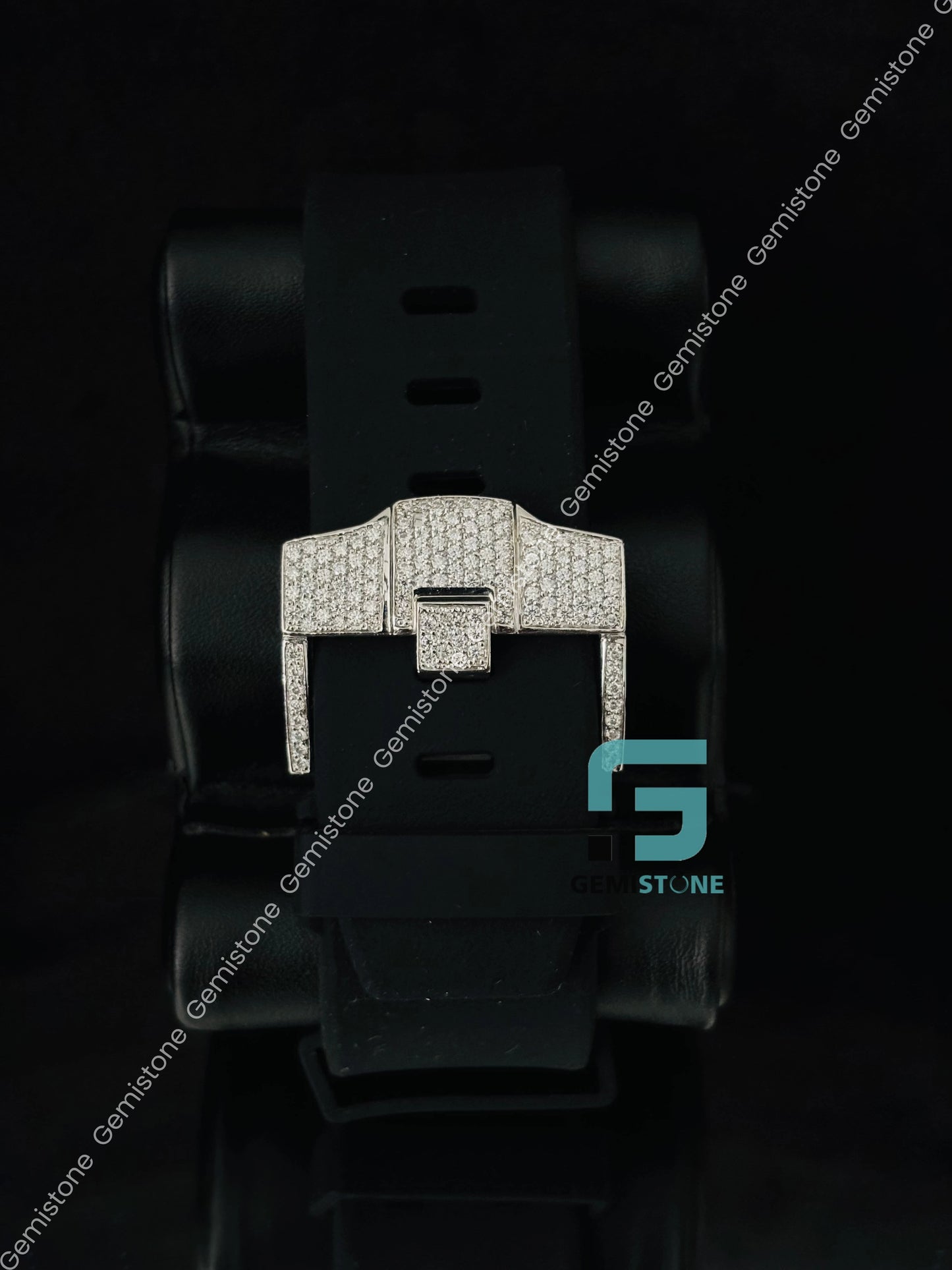 Tapisserie Pattern Multi Chronograph Moissanite Hip Hop Watch