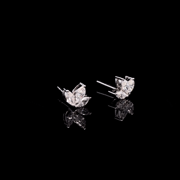 1 Carat Marquise Lotus Stud Earrings