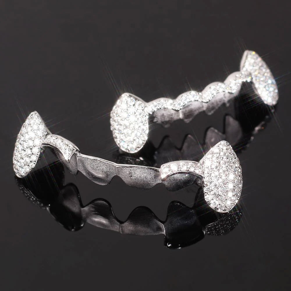 4 On 4 Tusk Bar Moissanite Grillz Diamond Tester Positive