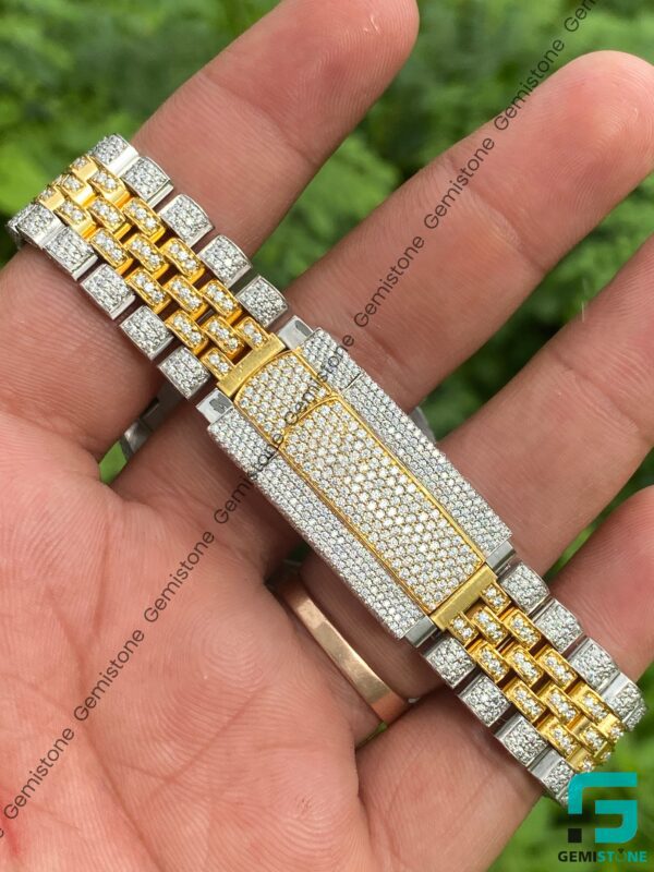 VVS Diamond Iced Out Two Tone 41mm Jubilee Belt DJ Moissanite Watch