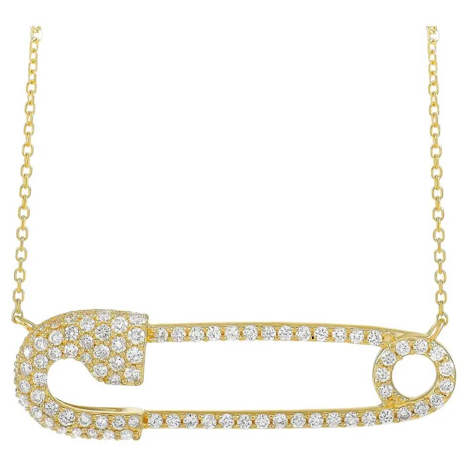 Unique Gold Safety Pin Necklace for Women