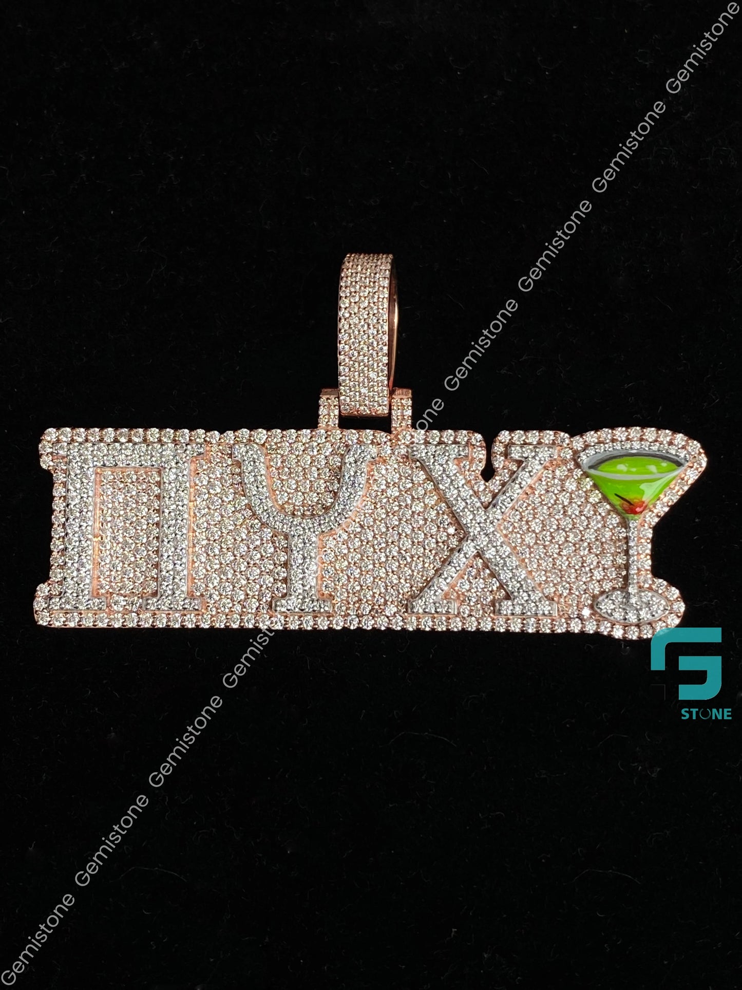 Unisex 925 Rose Gold Plated Letter Pendant