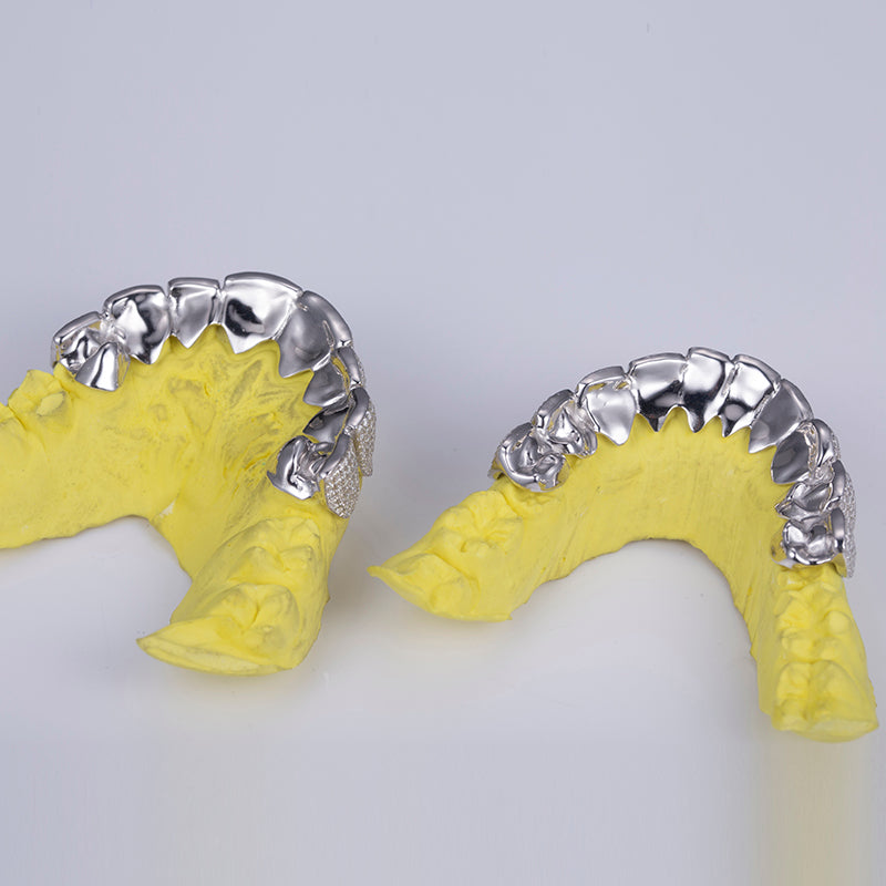 8 on 8 Iced Out VVS Moissanite Diamond Rapper Grillz