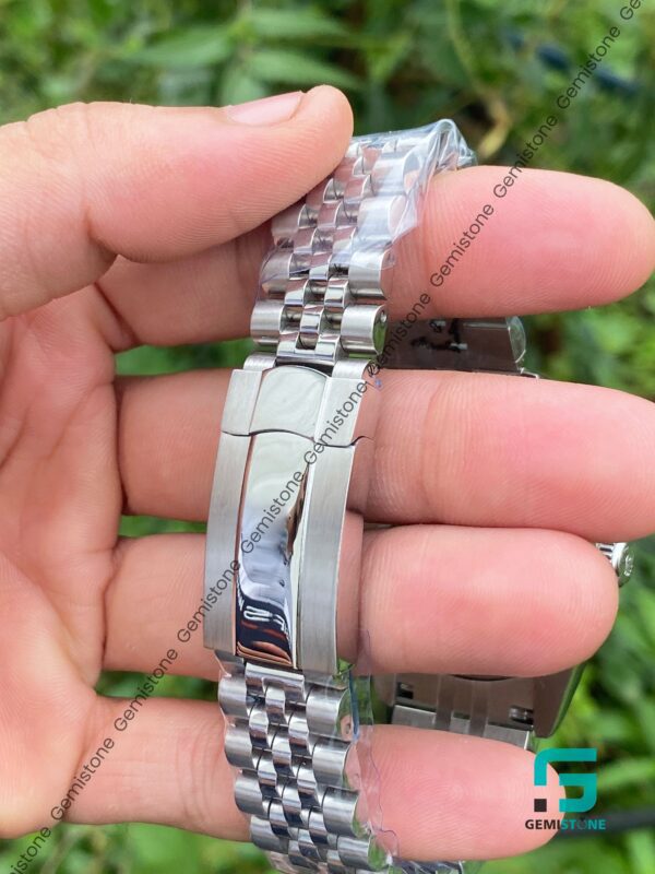 VVS Moissanite Bezel Diamond Intense Blue Dial Date Just Watch