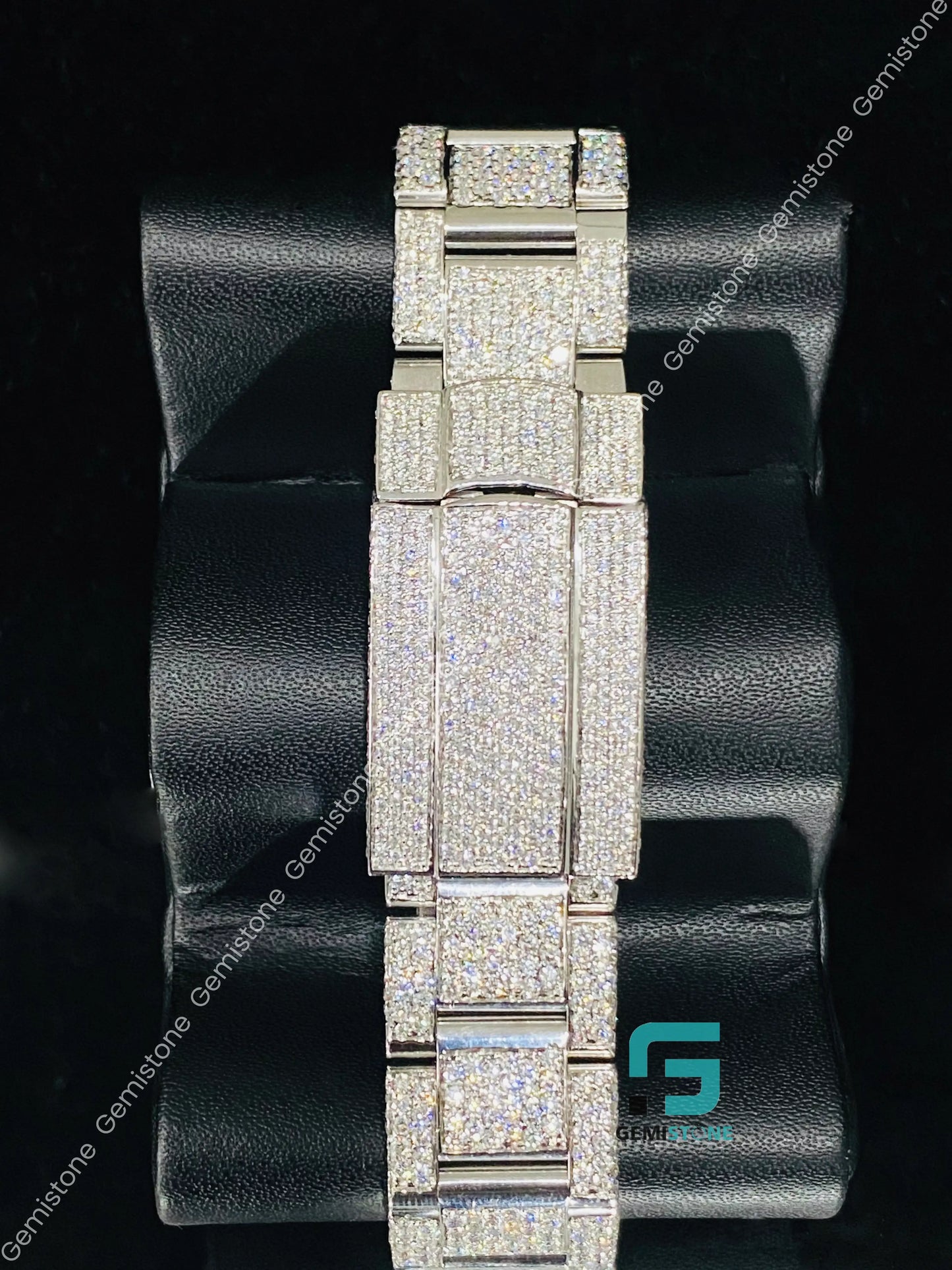 White Dial Moissanite Diamond Watch