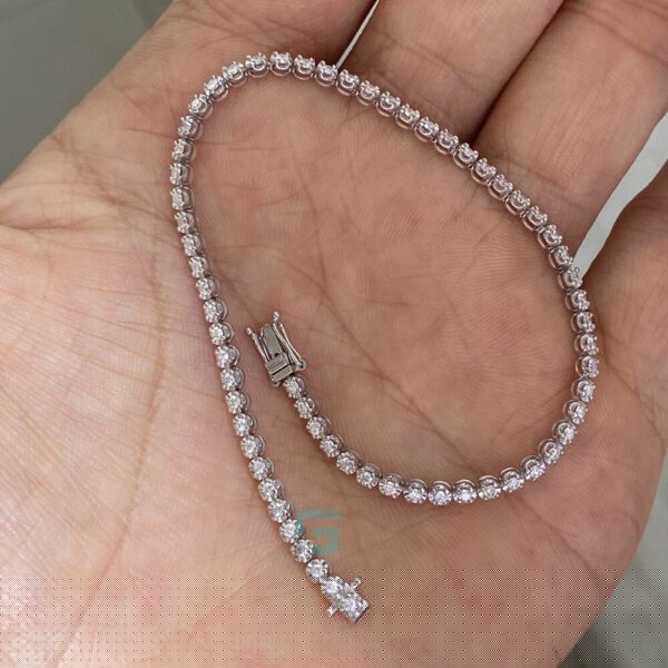 Round Cut Moissanite 2mm Tennis Bracelet | Minimalist Tennis Bracelet