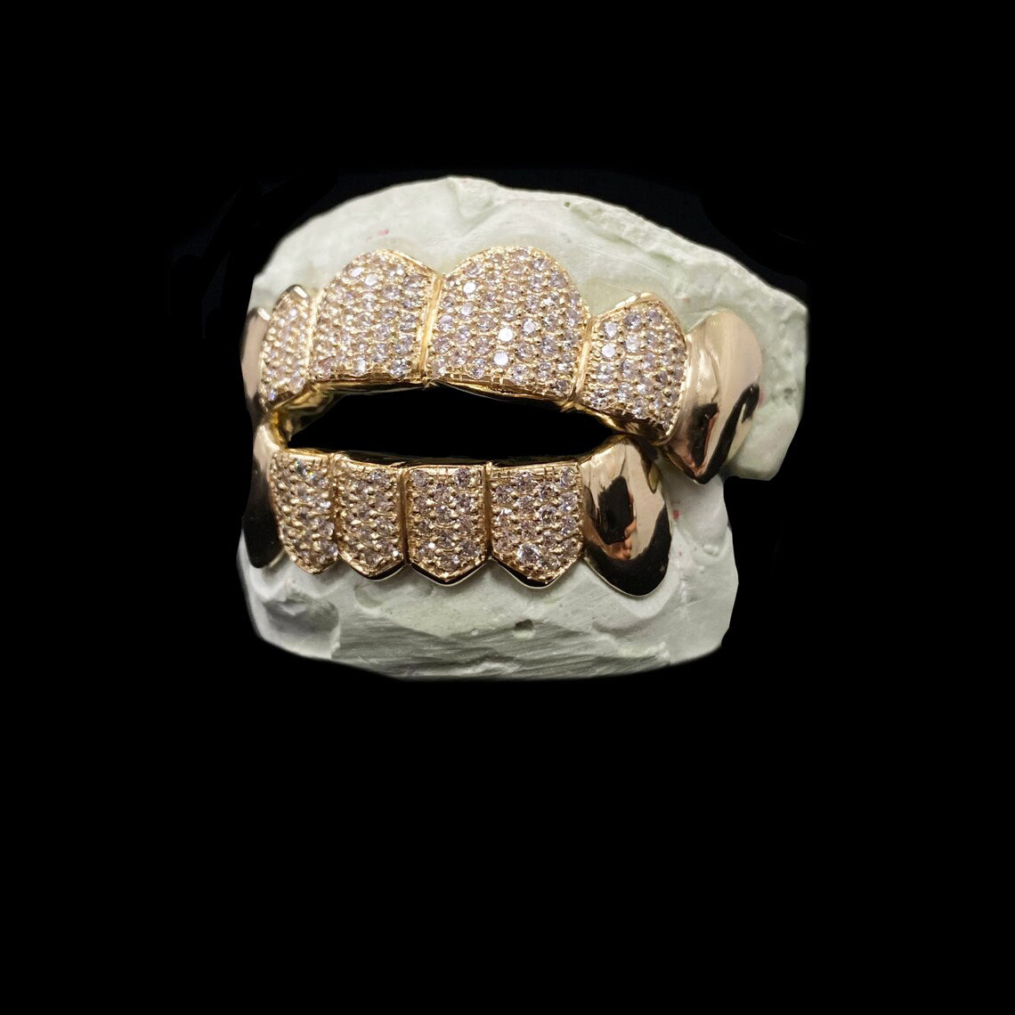 Unique Style Custom 6 On 6 VVS Moissanite Hip Hop Grillz For Men