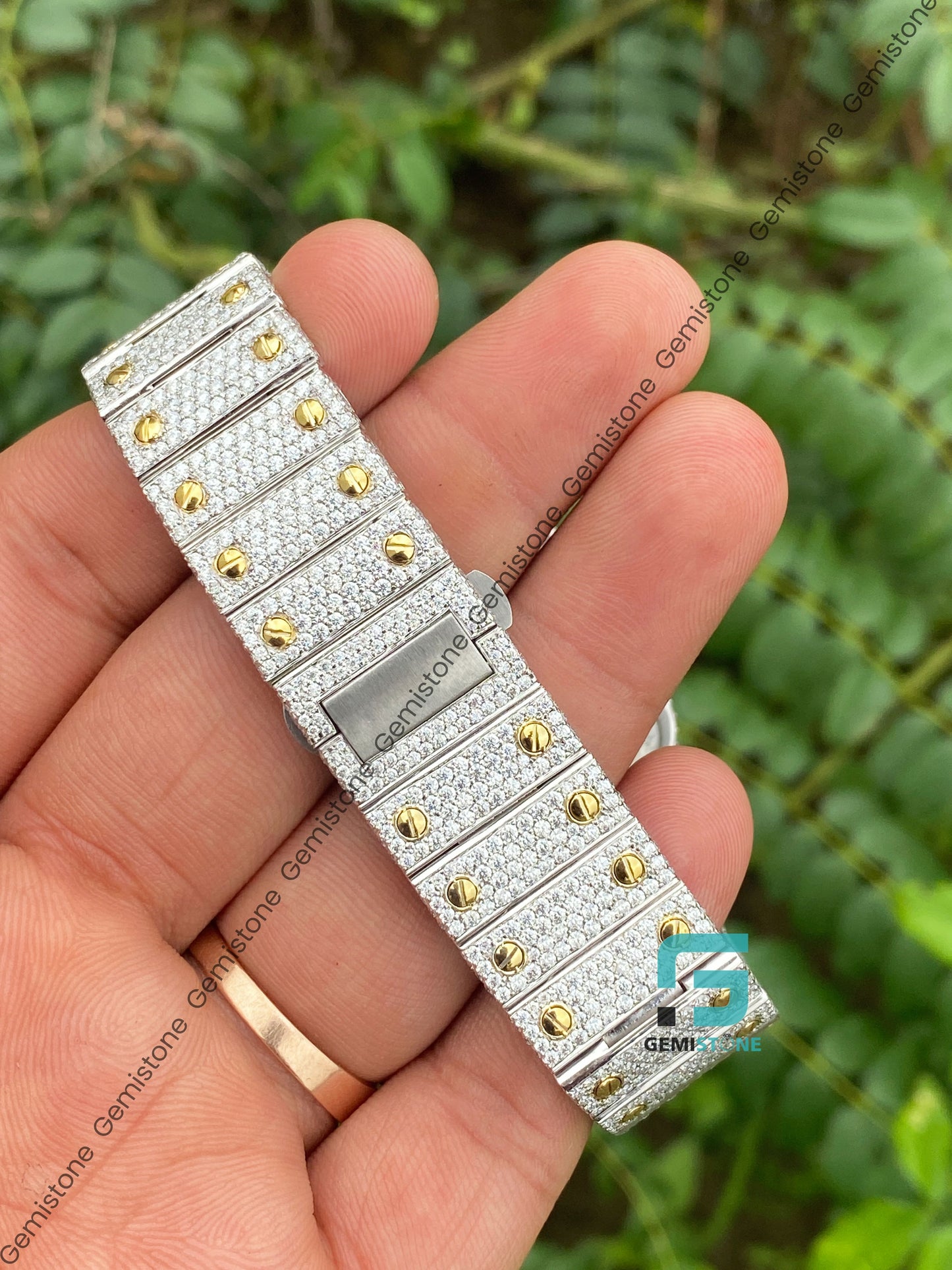VVS Diamond Mens Two Tone Moissanite Automatic Watch