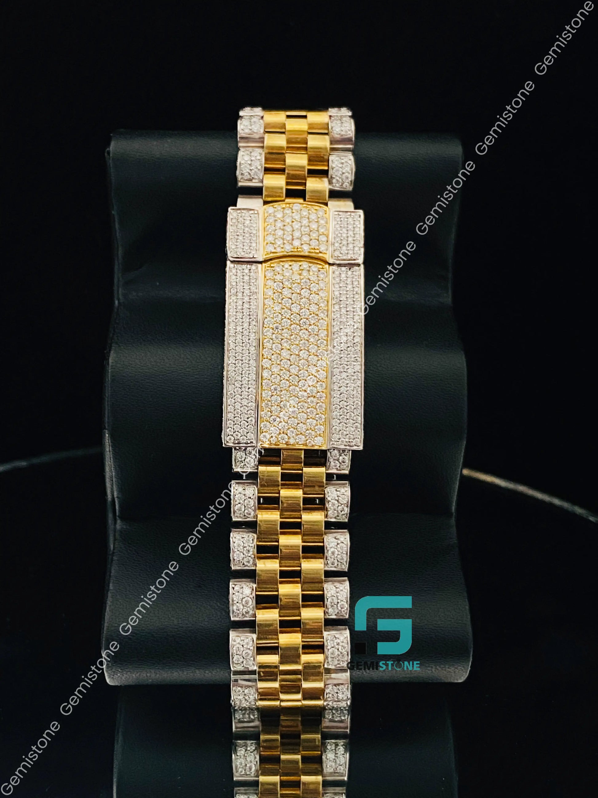 Yellow_Gold_Plated_Moissanite_Watch_For_Men