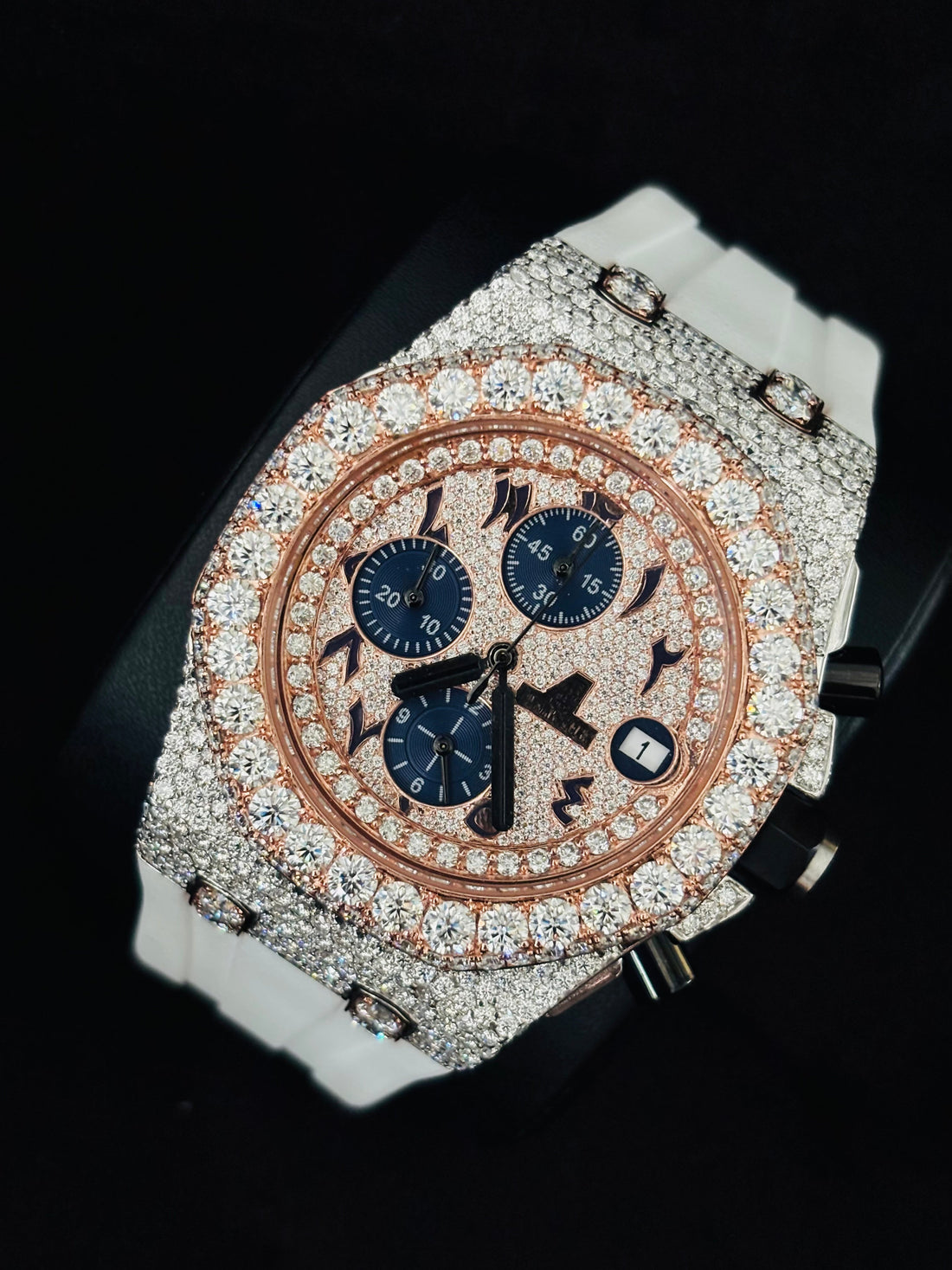 Moissanite Rubber Strap Watch | Luxury Iced Out Style