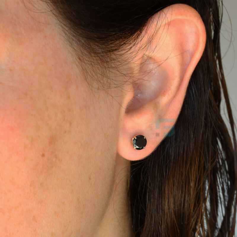 Black Moissanite Diamond Earrings