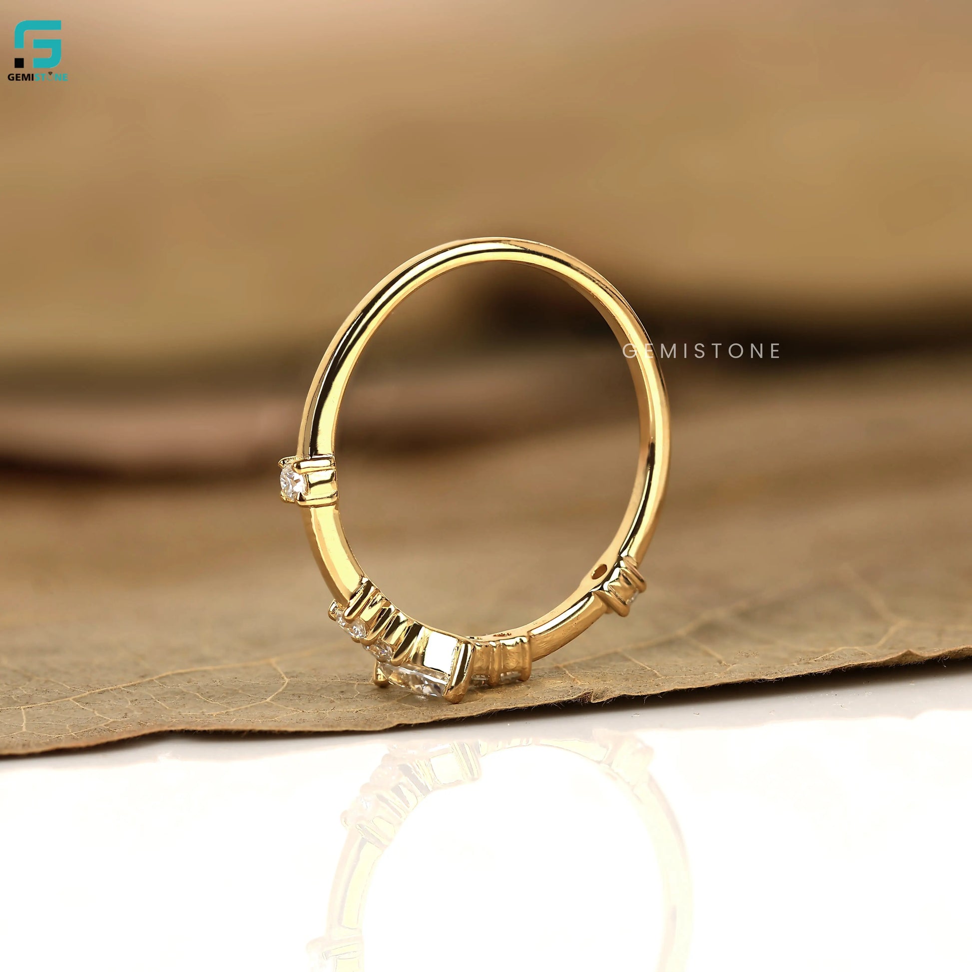 0.30CT Marquise Lab Grown Diamond Distance Pave Ring 