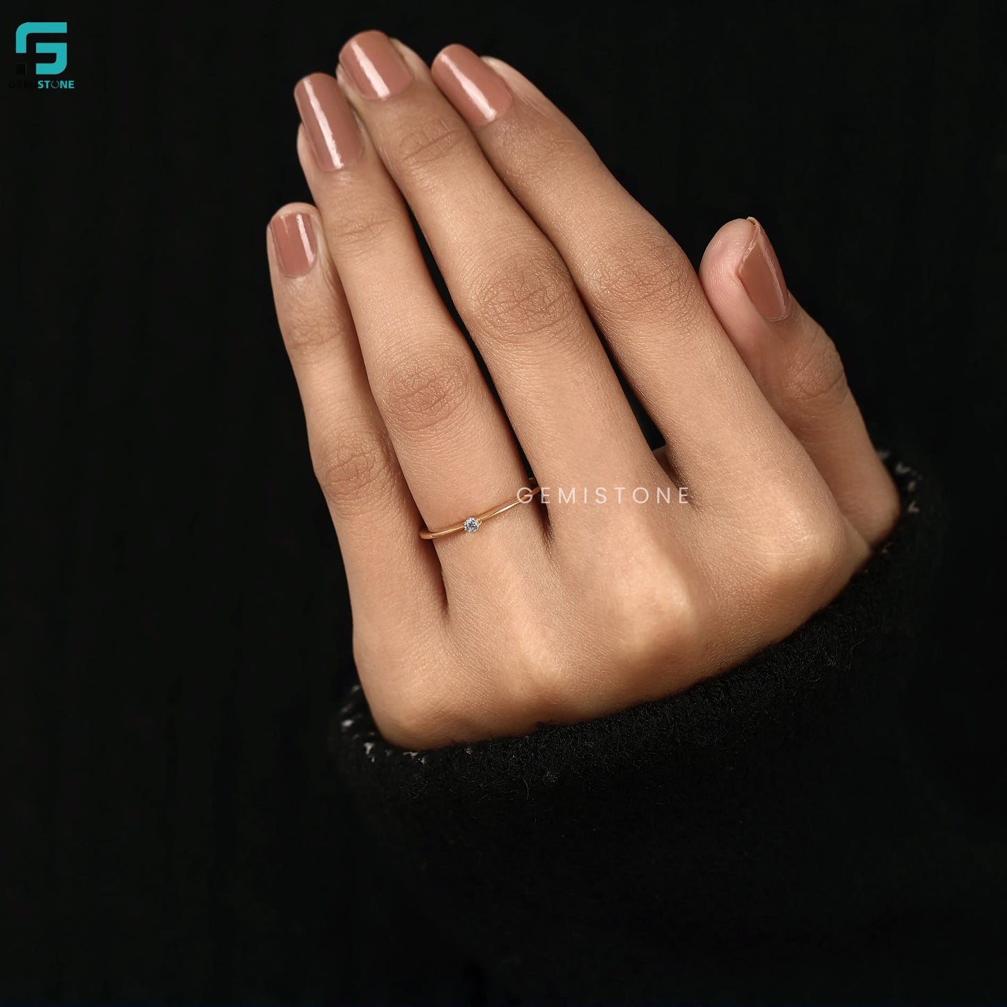 0.30Ct Round Cut Minimalist Lab Grown Diamond Solitaire Wedding Ring 