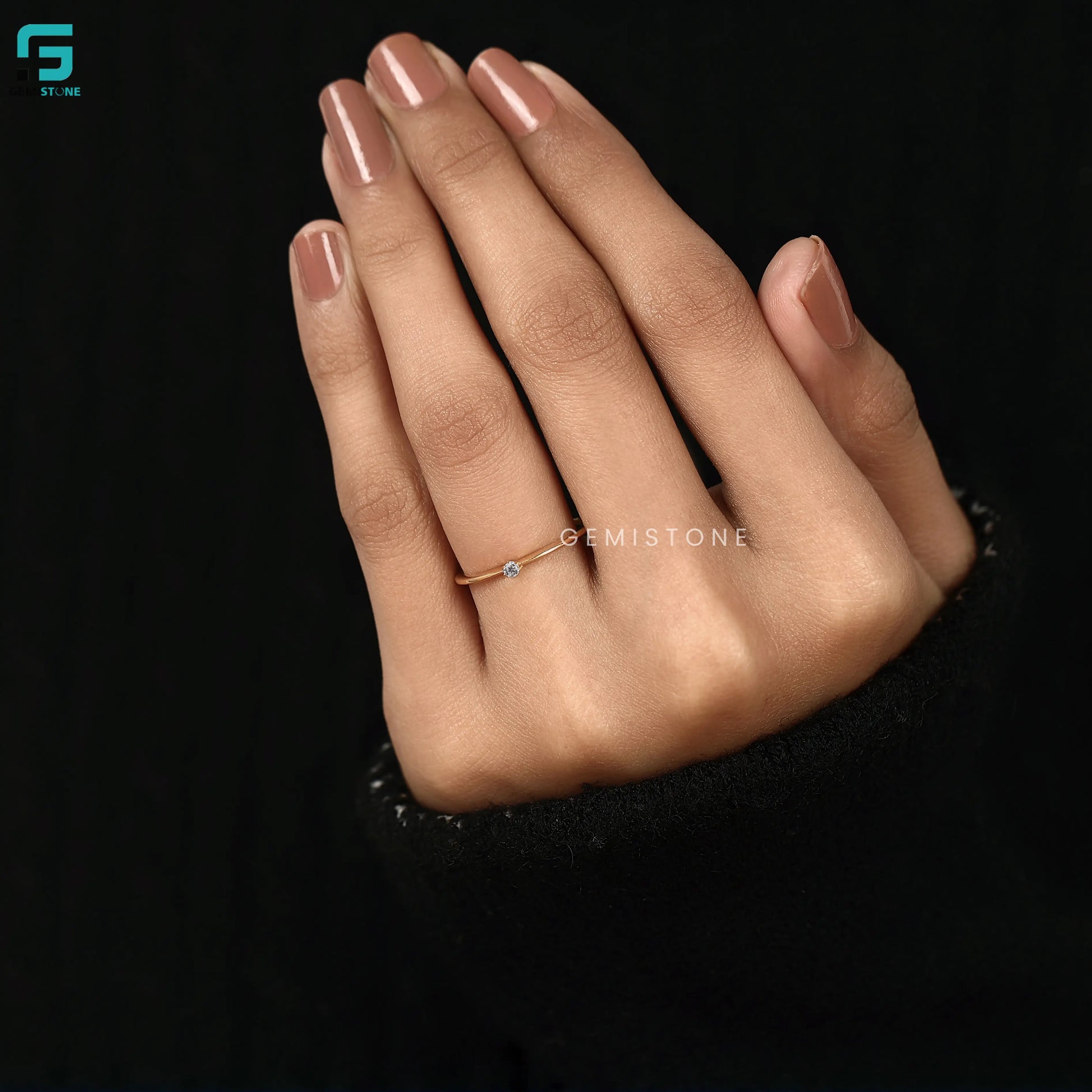 0.30Ct Round Cut Minimalist Lab Grown Diamond Solitaire Wedding Ring 