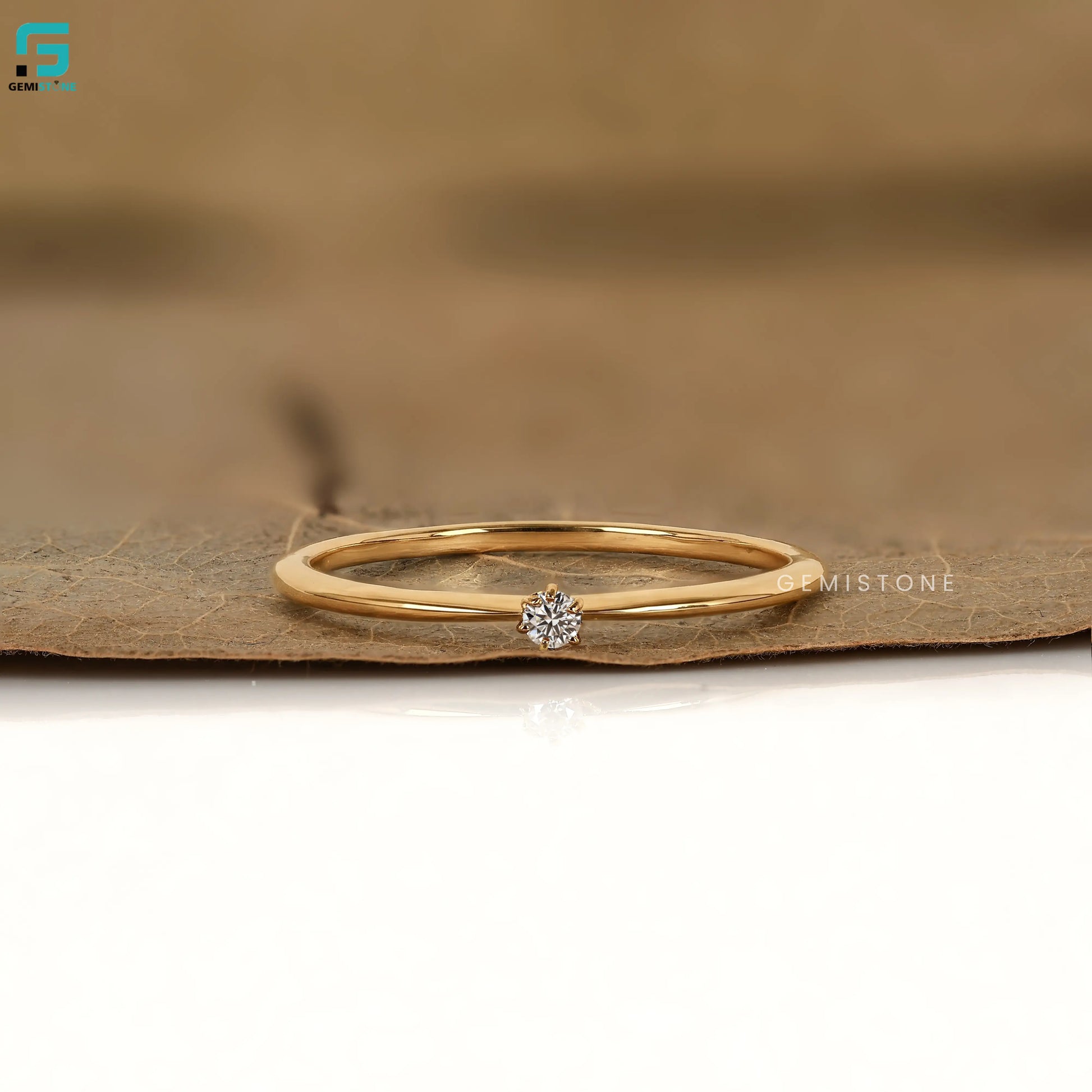0.30Ct Round Lab Diamond Solitaire Minimalist Wedding Ring 
