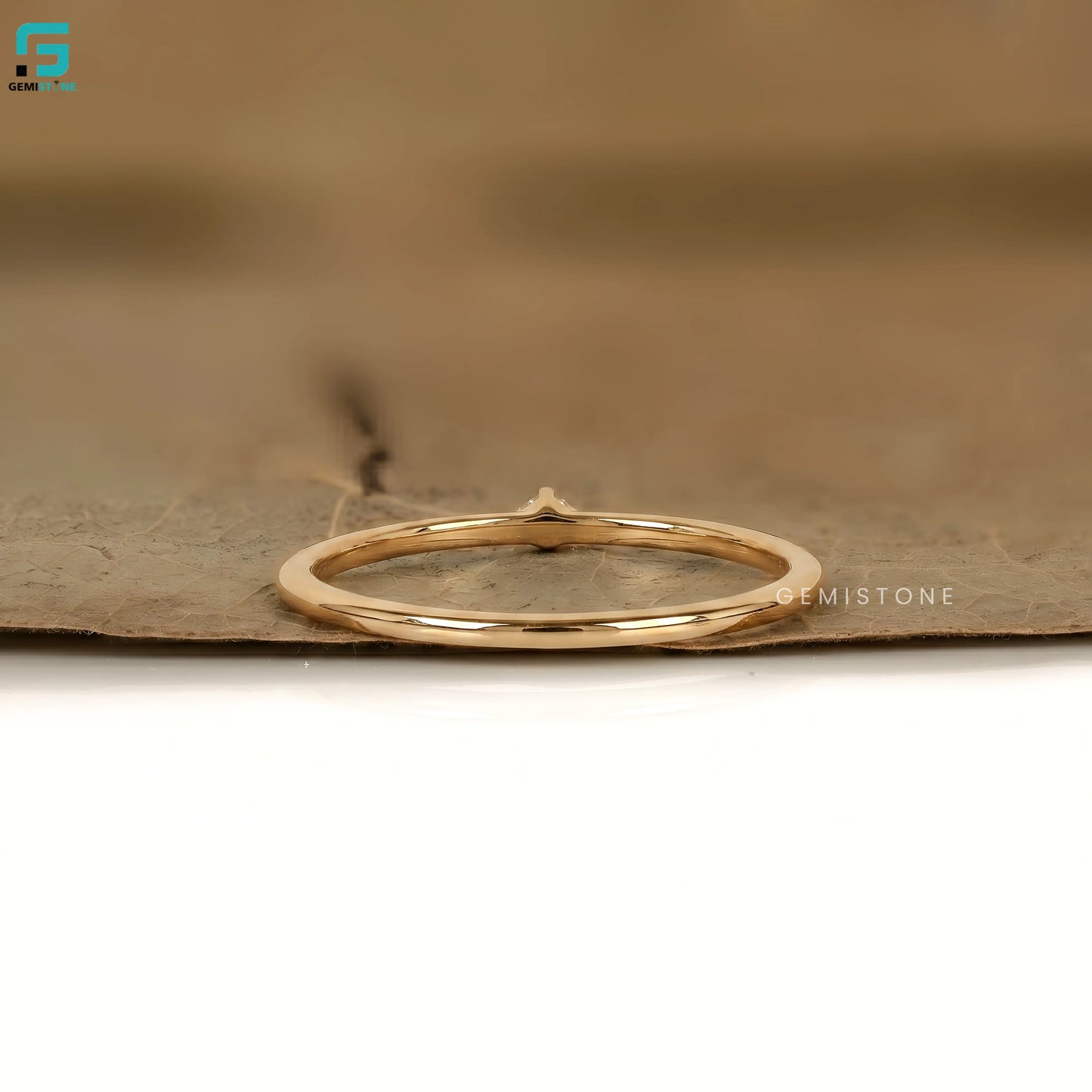 0.30Ct Round Lab Grown Diamond Solitaire Minimalist Wedding Ring 