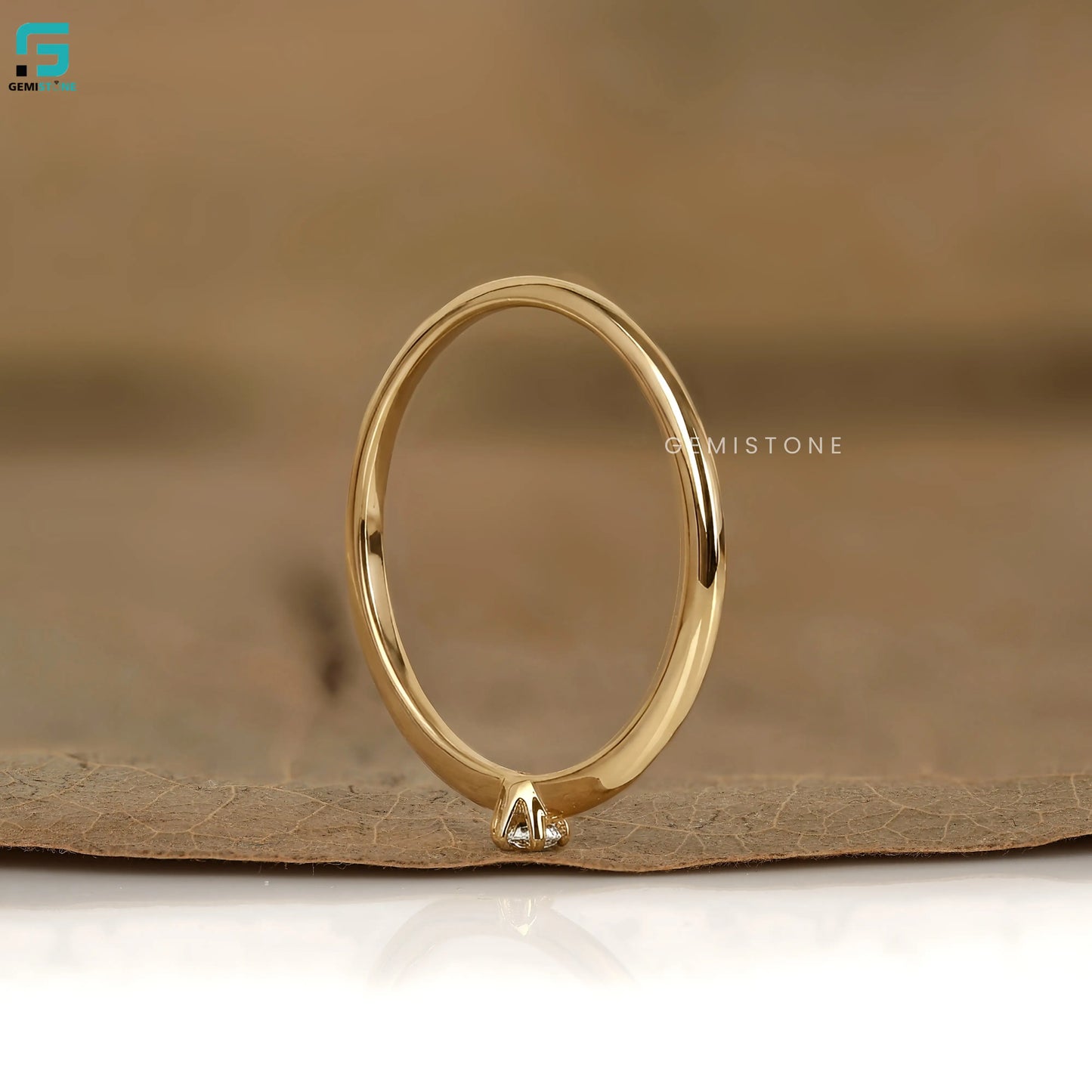 0.30Ct Round Lab Grown Diamond Solitaire Minimalist Wedding Ring For Women