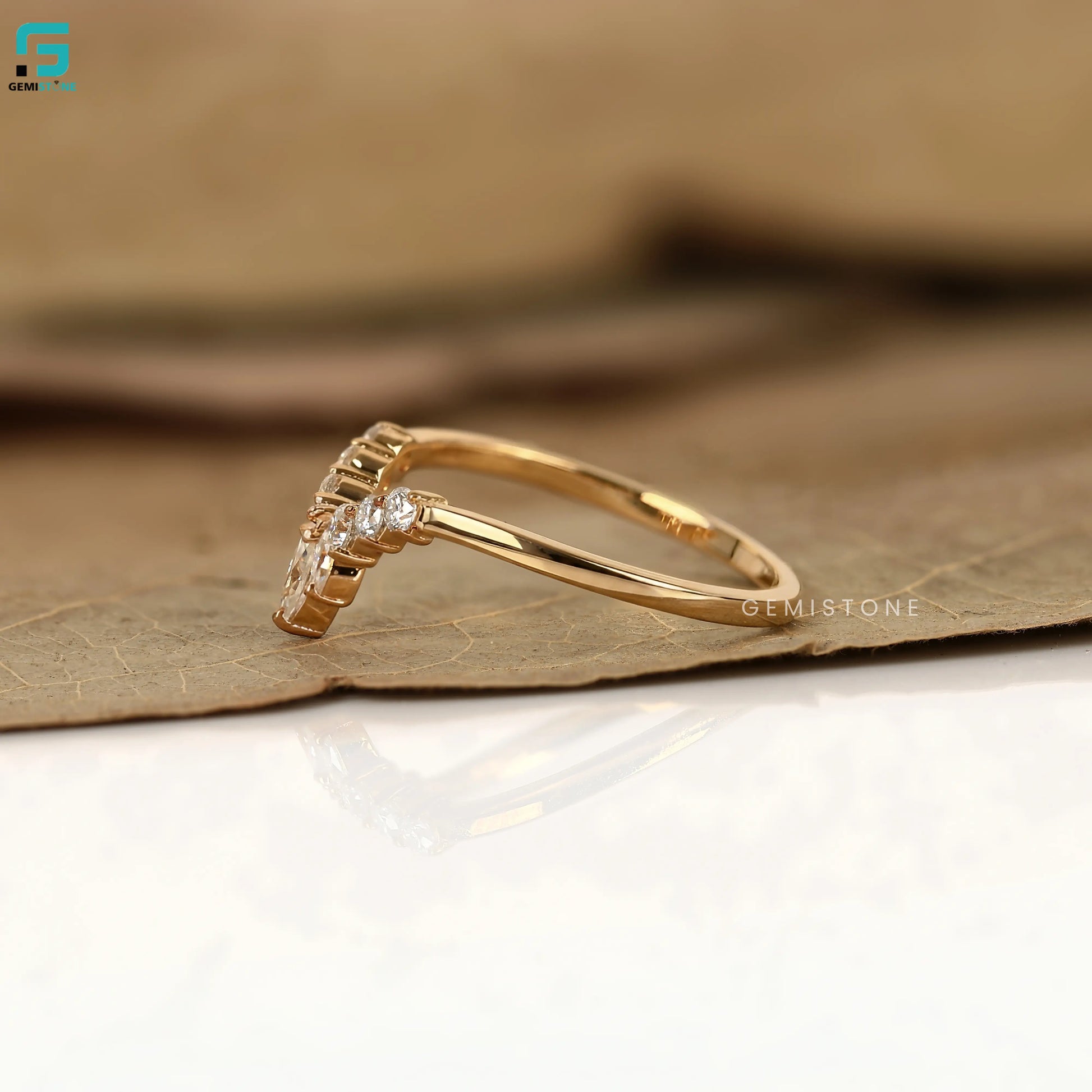 0.6CT Lab Diamond Curved Wedding Anniversary Band For Women