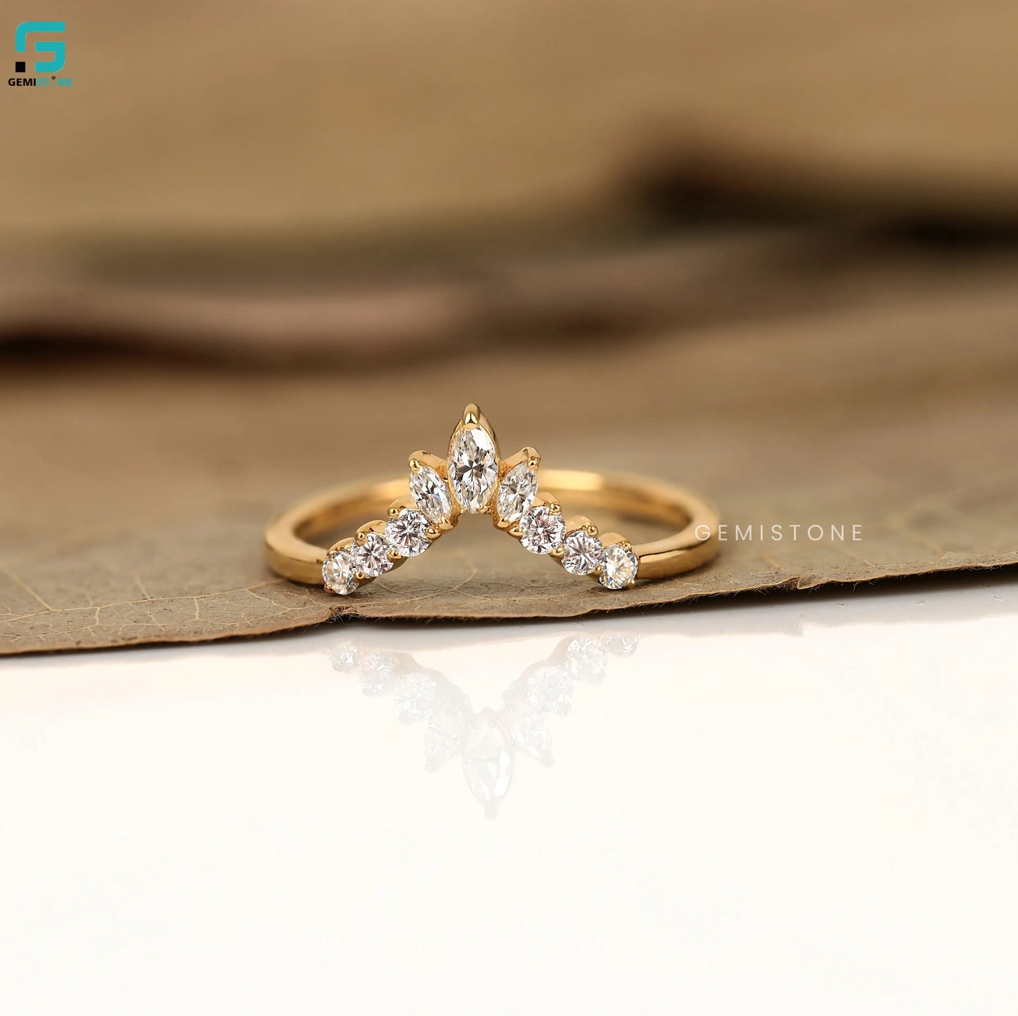 0.6CT Lab Grown Diamond Curved Wedding Anniversary Band For Women