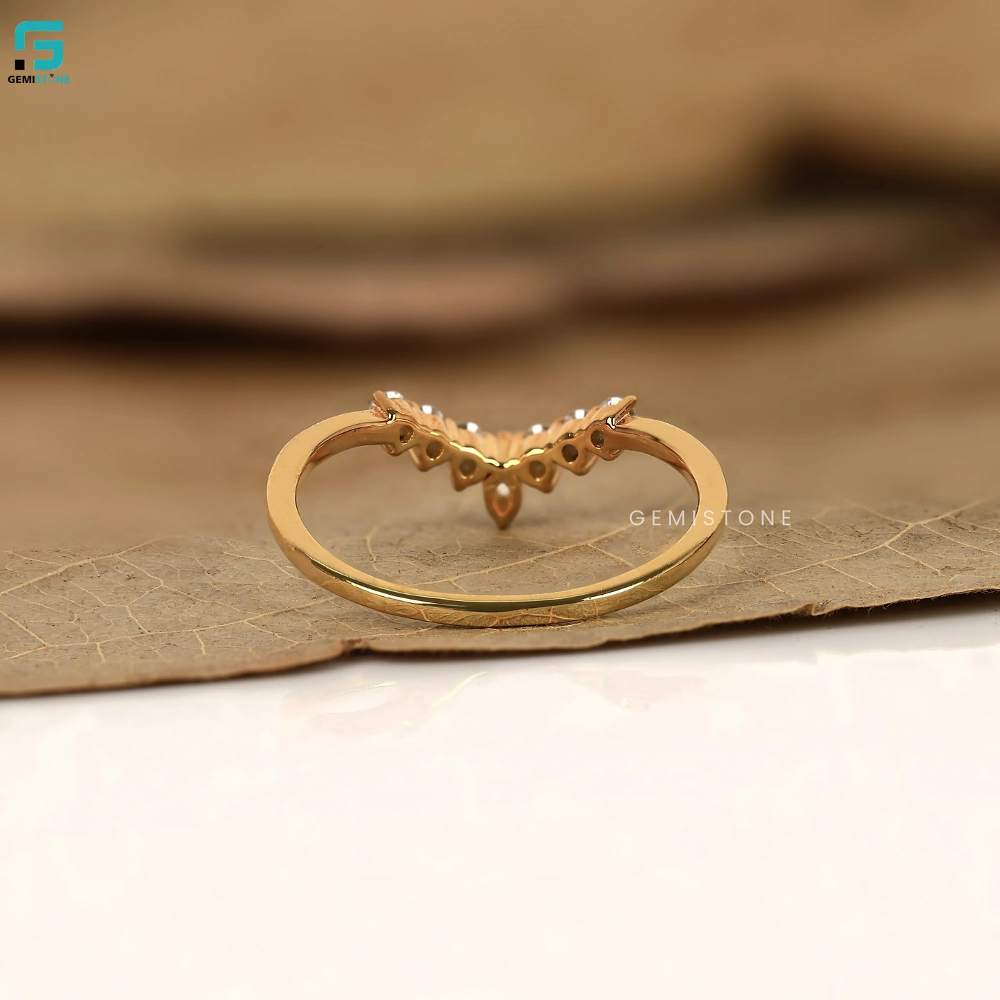 0.80 CT Round_ Marquise Lab Grown Wedding Band