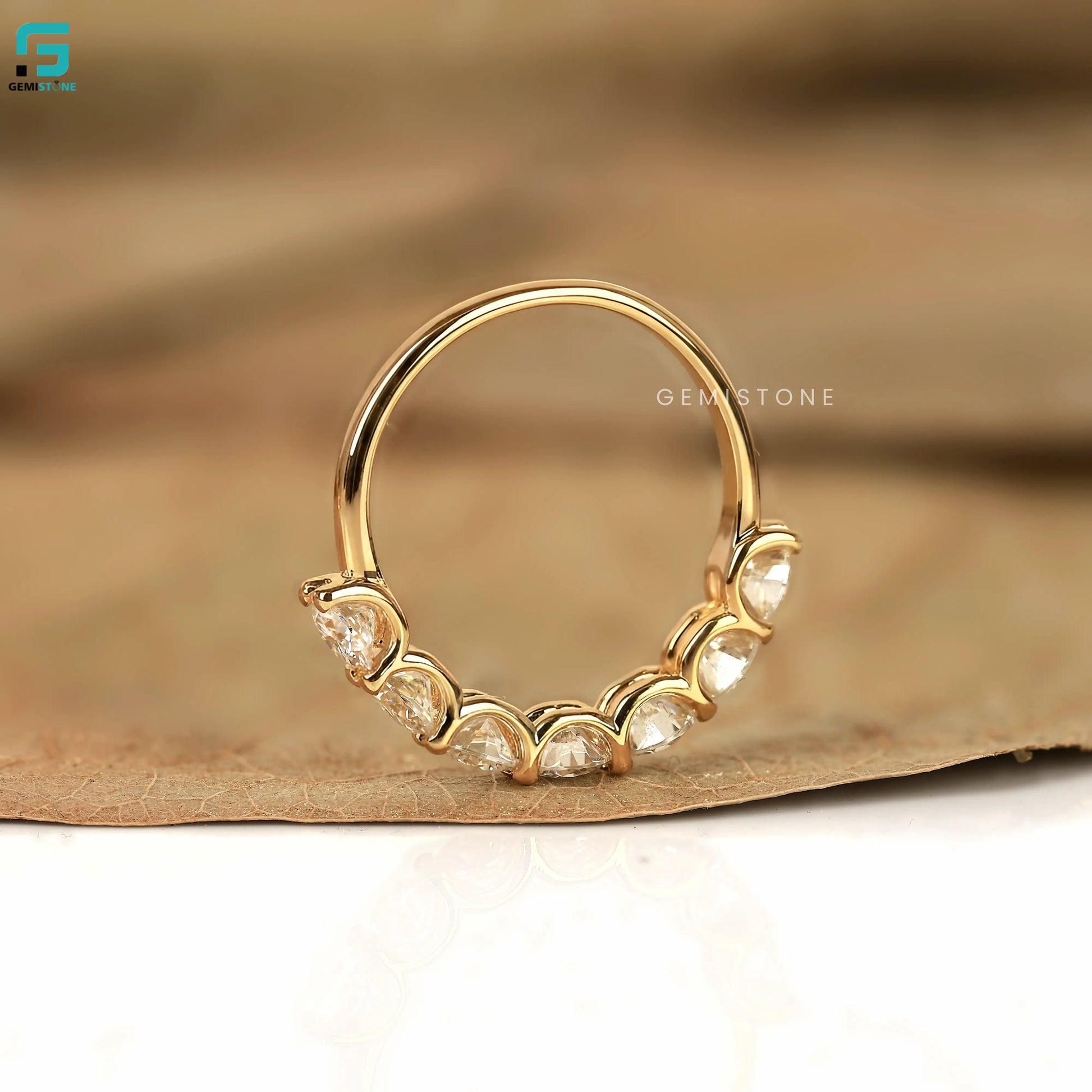 0.80 MM Round Lab Diamond Half Eternity Band 